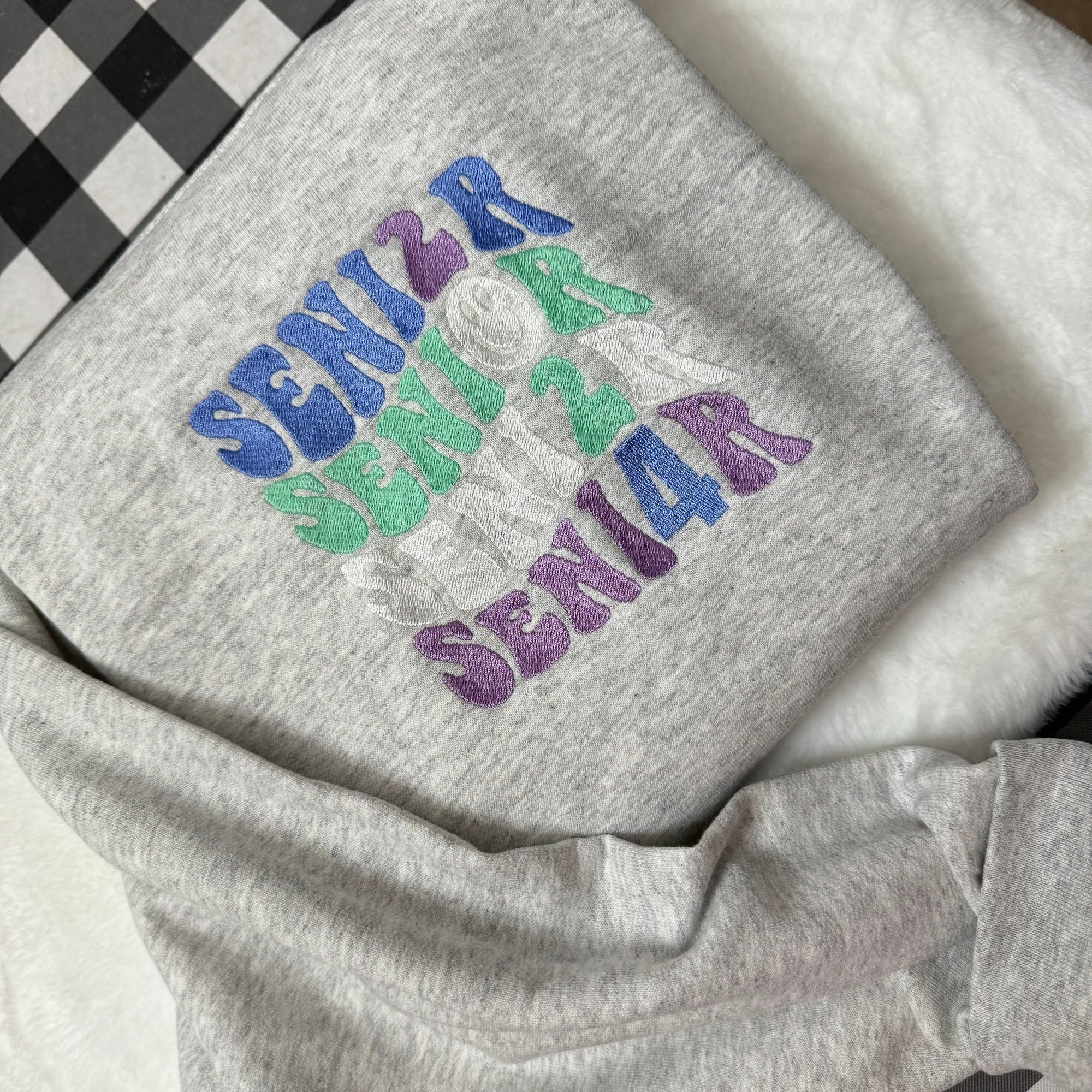 Senior Year 2024 Embroidered Sweatshirt - Y2K Style Crewneck Vintage Style High School/College Senior image 5