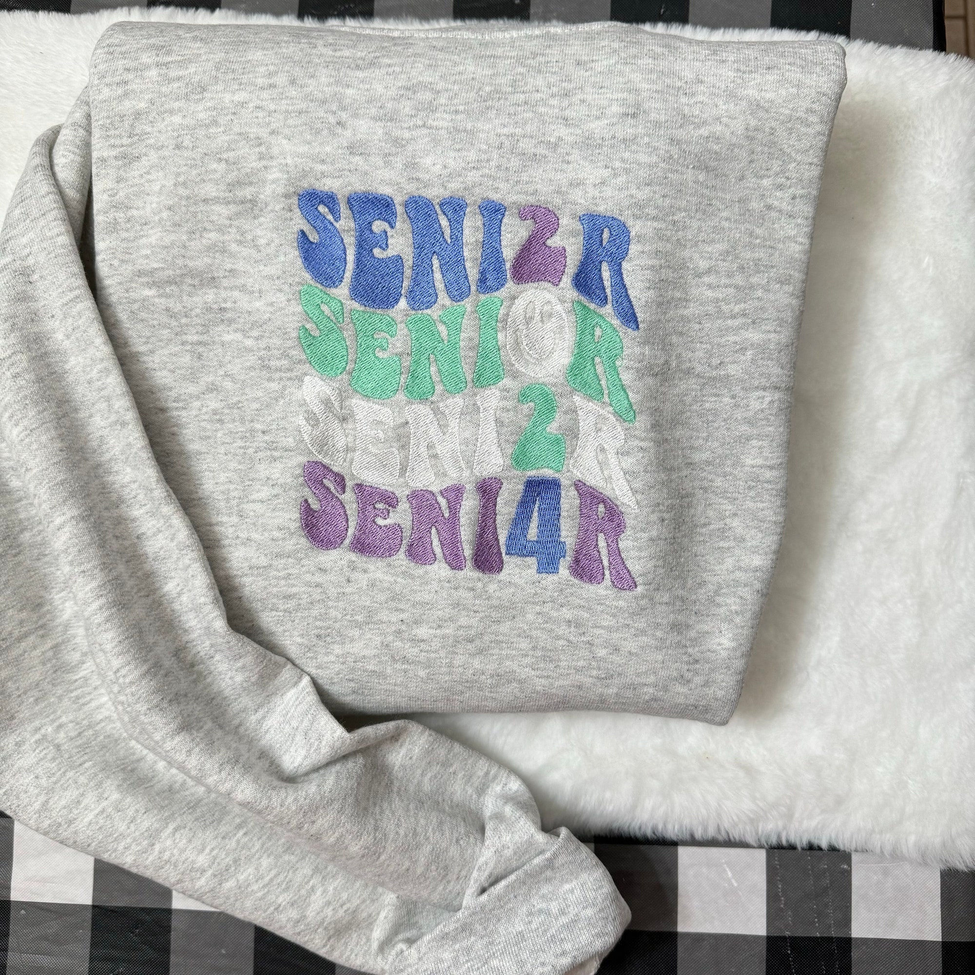 Senior Year 2024 Embroidered Sweatshirt - Y2K Style Crewneck Vintage Style High School/College Senior image 6