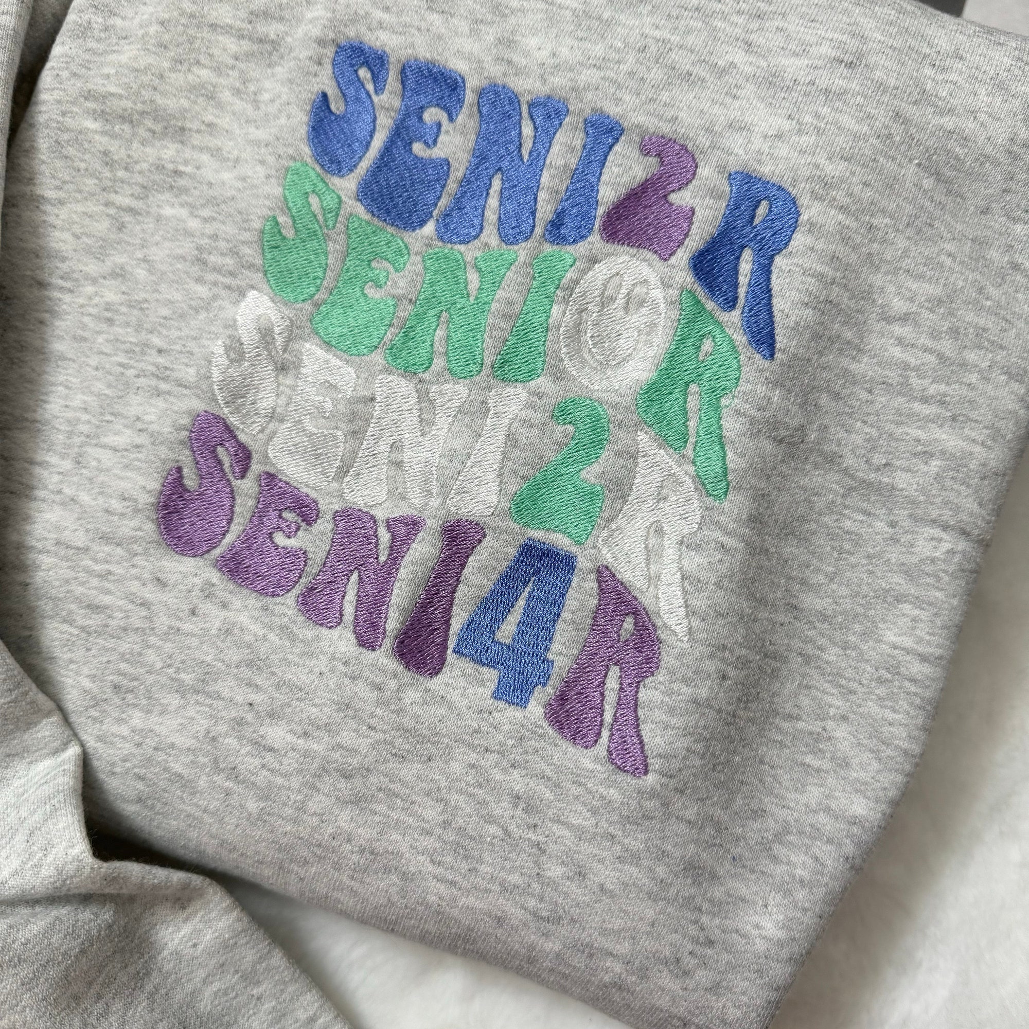 Senior Year 2024 Embroidered Sweatshirt - Y2K Style Crewneck Vintage Style High School/College Senior image 4