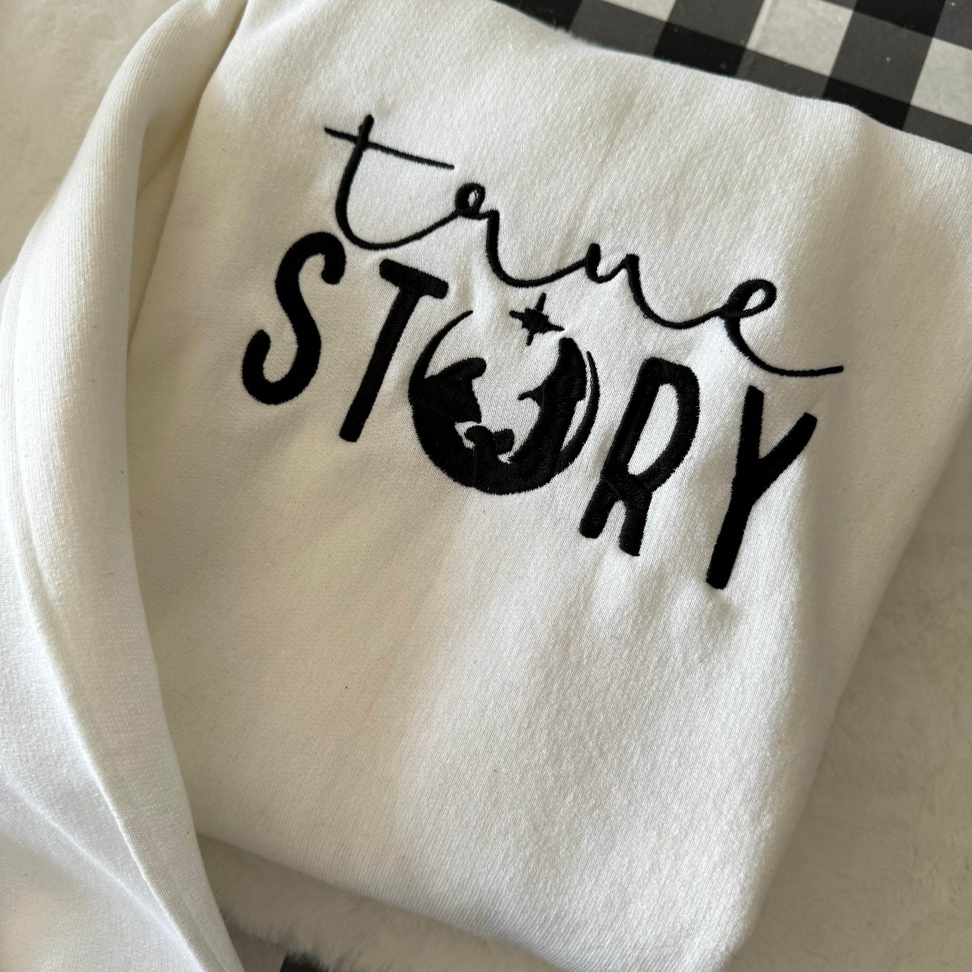 True Story Nativity Embroidered Sweatshirt - Christian Christmas Crewneck I Love Jesus Christian Clothing image 7