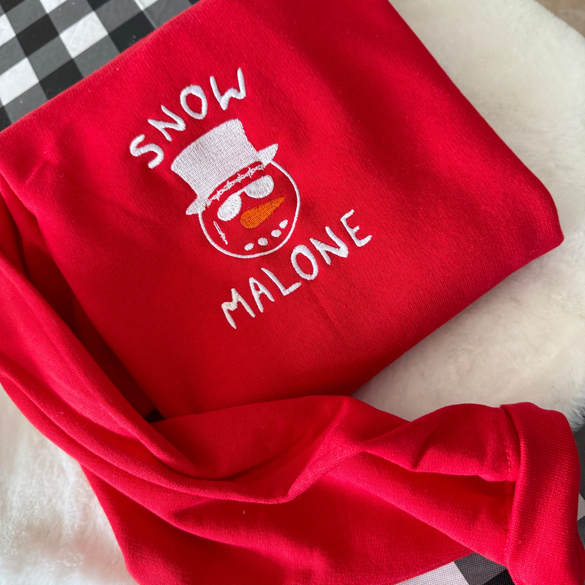 Snow Malone Embroidered Sweatshirt - Y2K Style Funny Crewneck Vintage Style Christmas Gift image 4