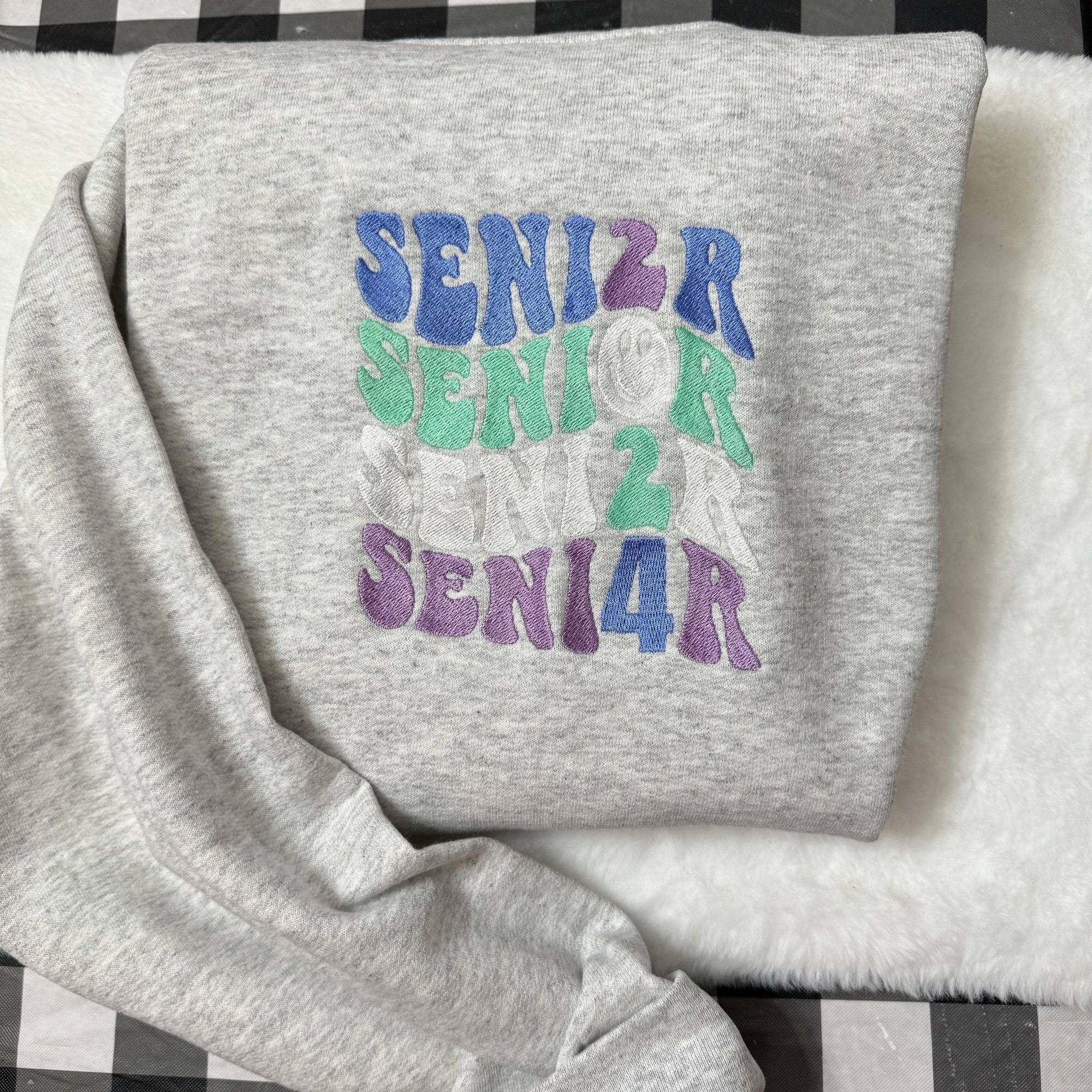 Senior Year 2024 Embroidered Sweatshirt - Y2K Style Crewneck Vintage Style High School/College Senior image 3