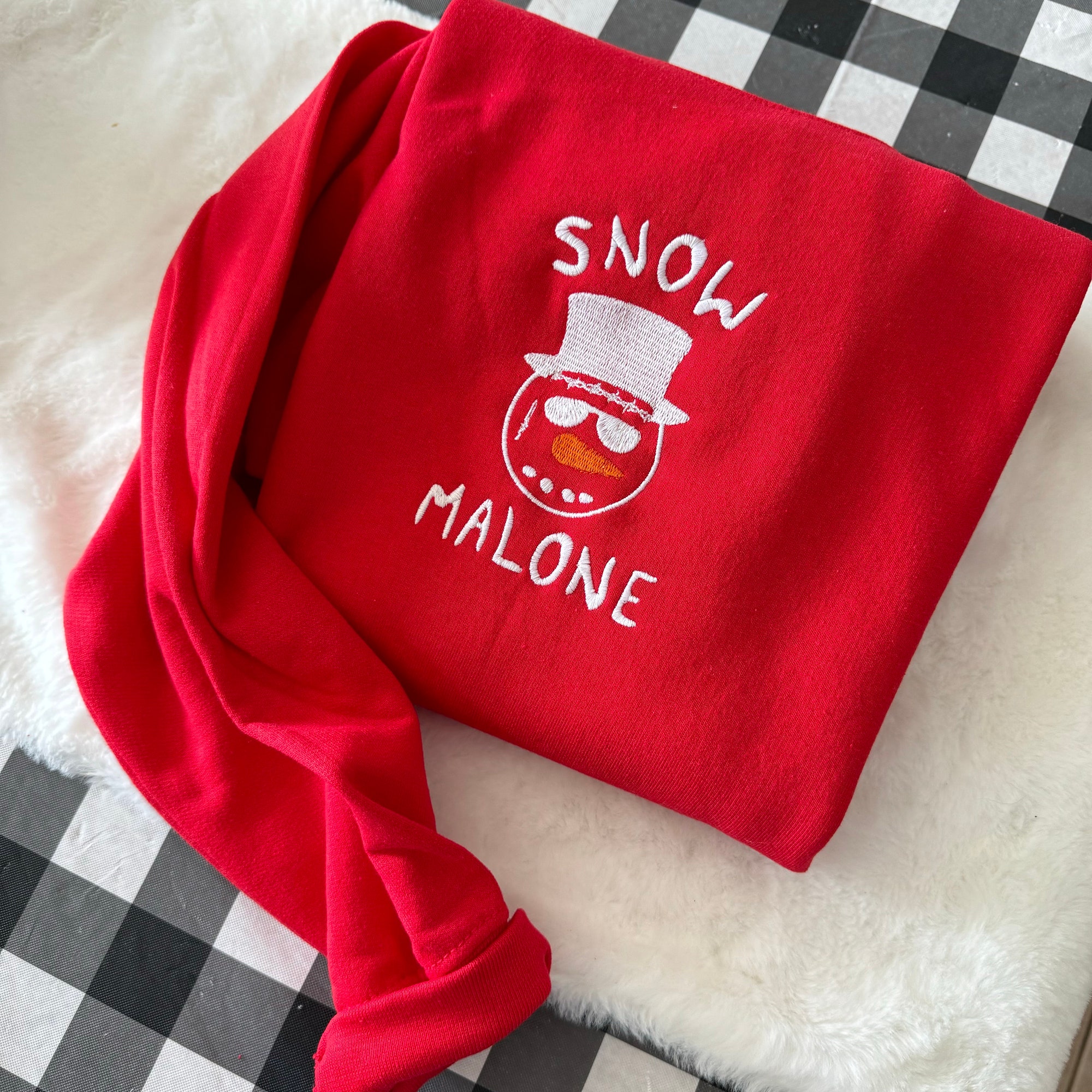 Snow Malone Embroidered Sweatshirt - Y2K Style Funny Crewneck Vintage Style Christmas Gift image 3