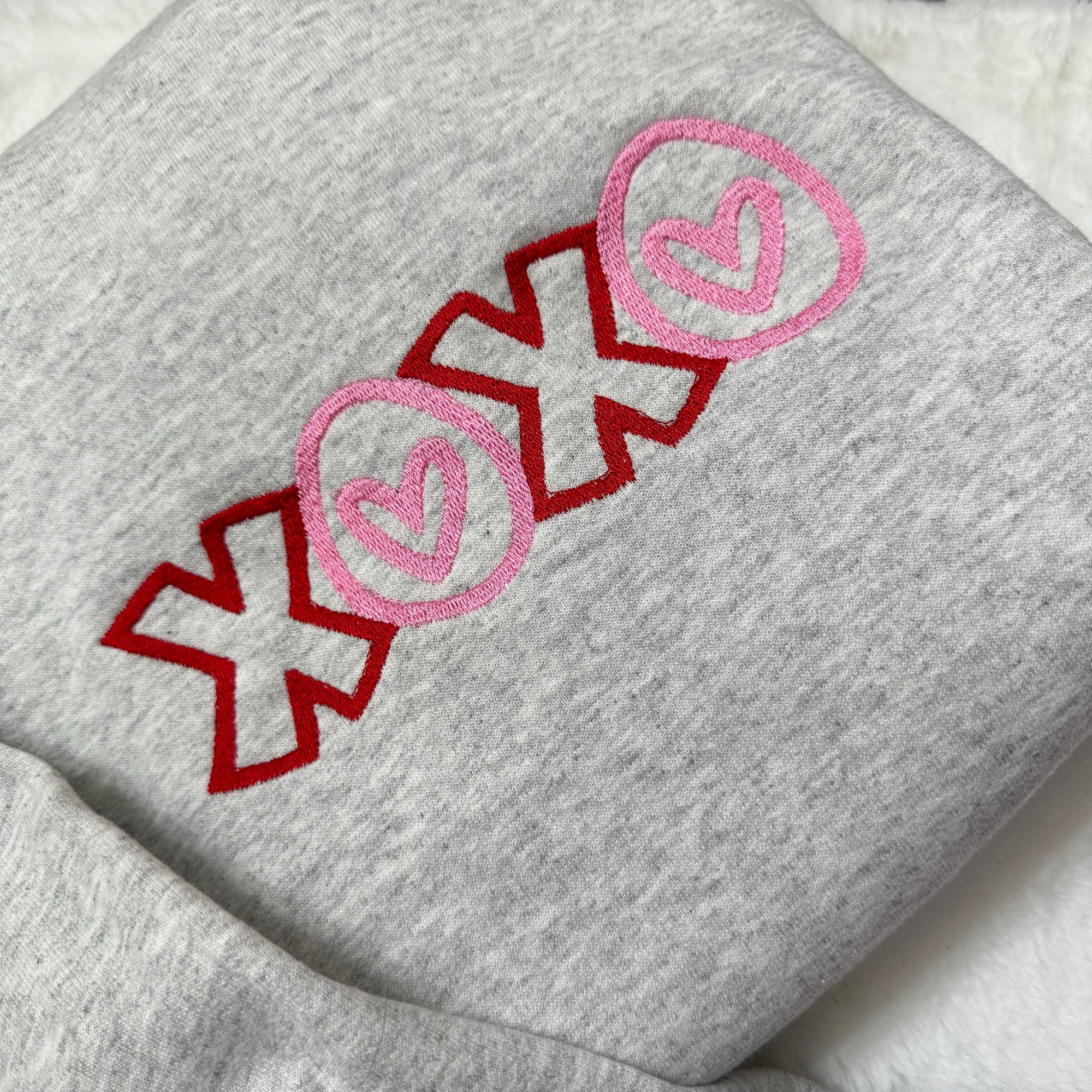 XOXO Valentines Embroidered Sweatshirt - Y2K Style Crewneck Unisex Funny Clothing Valentine's Day Love Gifts image 1