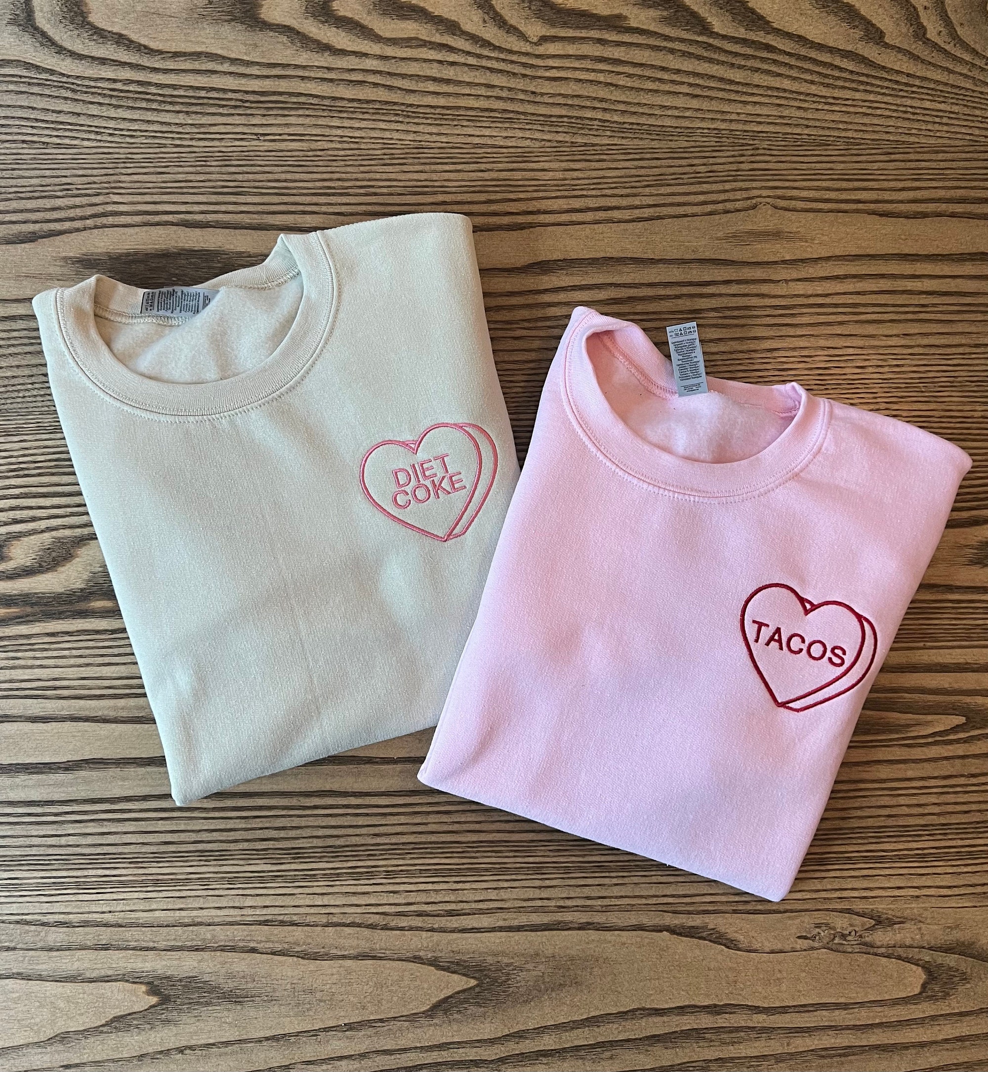 Custom Embroidered Valentine Sweatshirt with Personalized Candy Hearts - Valentine Gift Boyfriend Gift Couples Gift Personalized Gift image 5