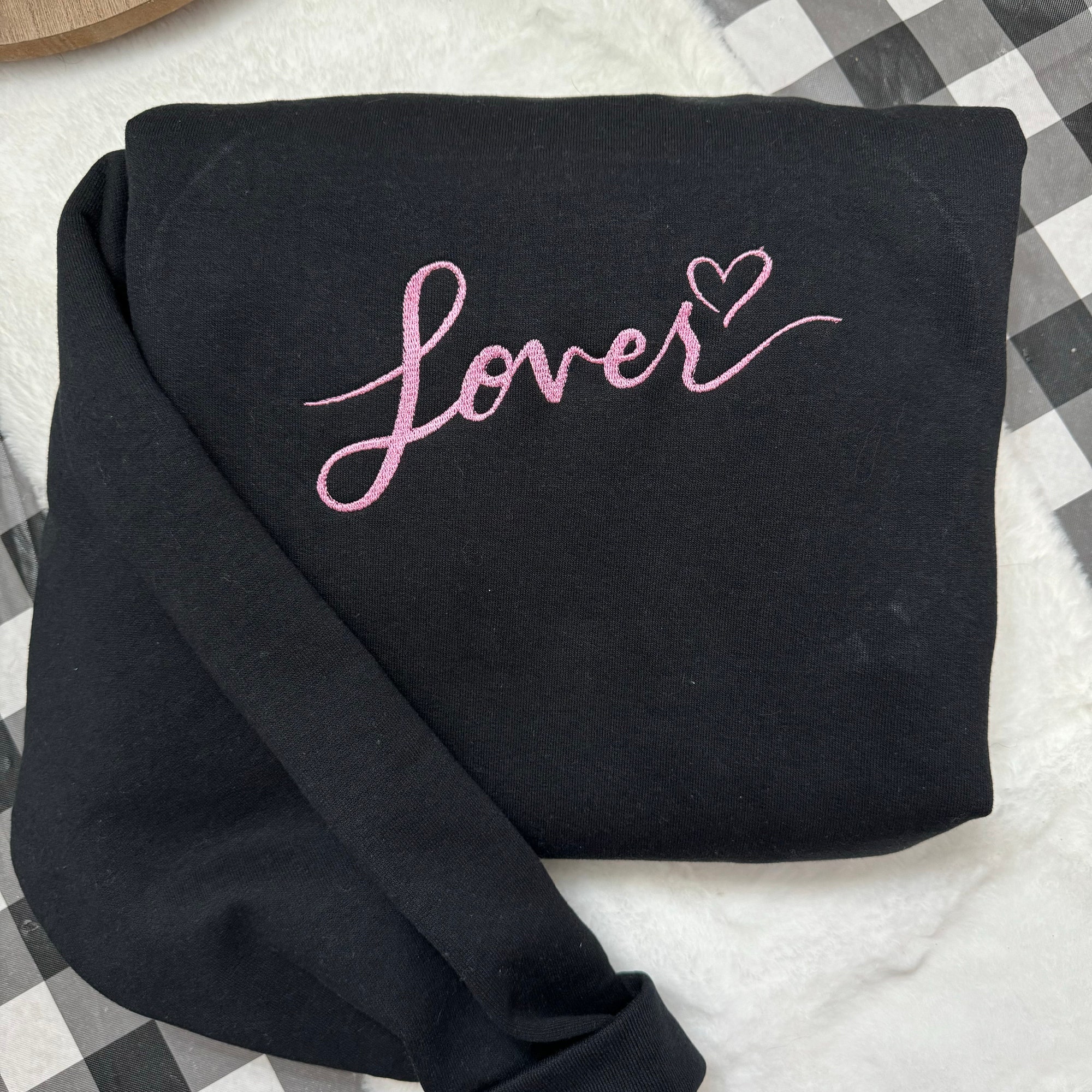 Lover Embroidered Sweatshirt - Y2K Style Unisex Crewneck Valentine's Day Love Gift for Her image 1