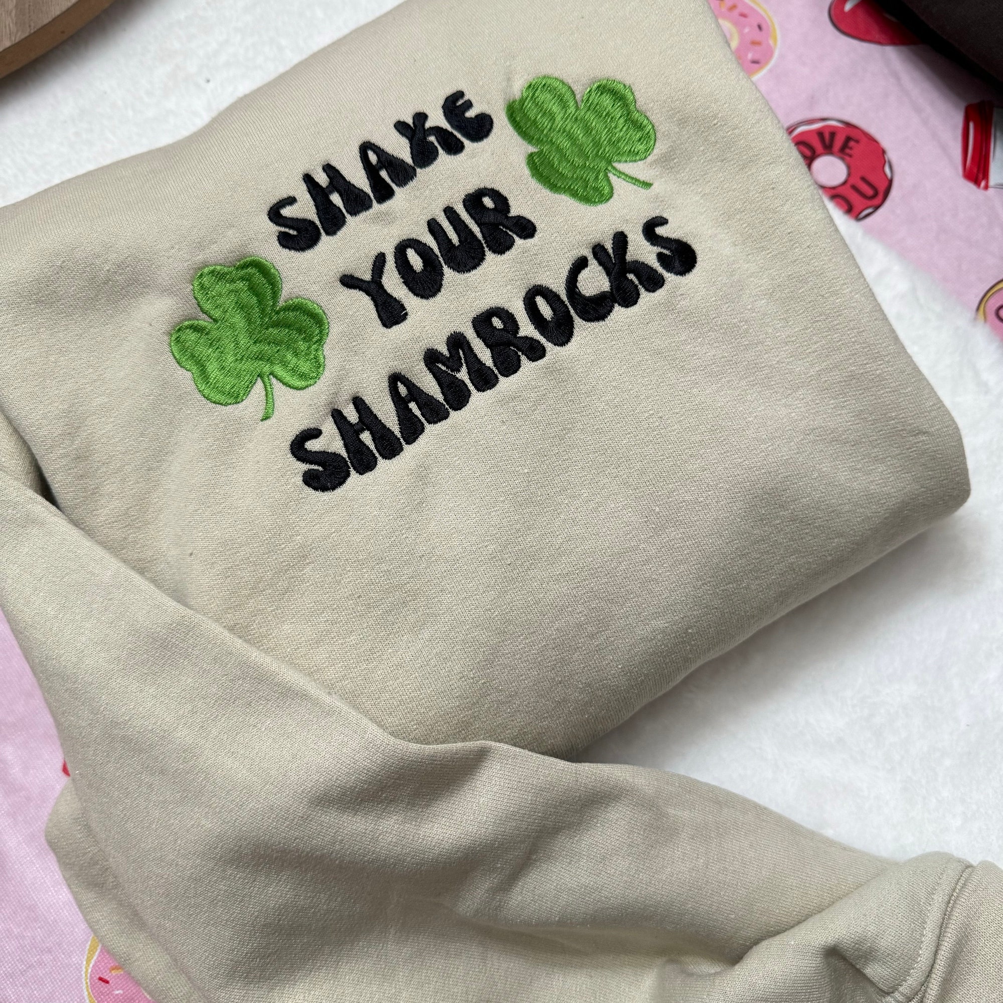 Shake Your Shamrocks Embroidered Sweatshirt - Y2K Style Crewneck St. Patrick’s Day Holidays March Leprechauns image 8