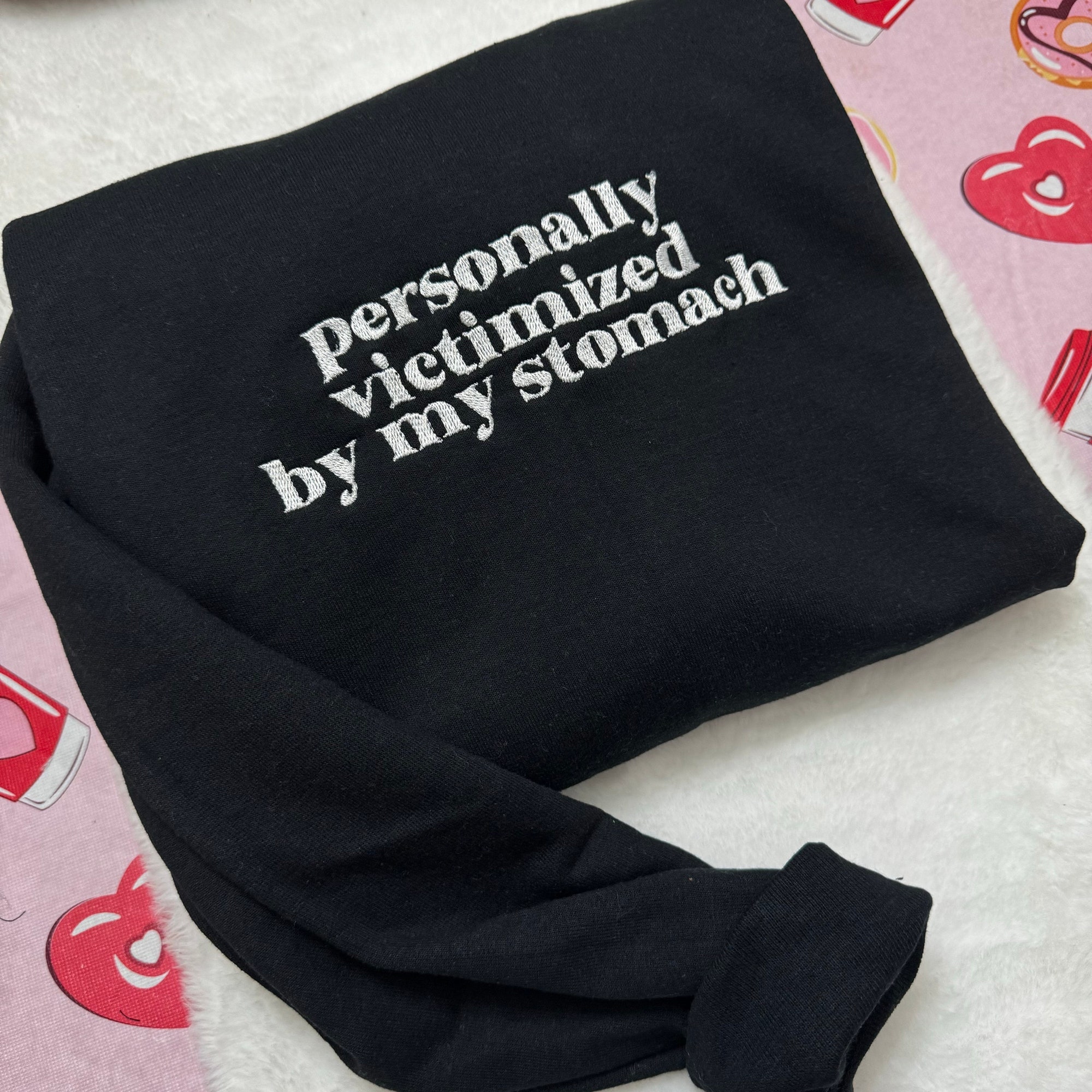 Personally Victimized by My Stomach Embroidered Sweatshirt - Y2K Style Crewneck Unisex Funny Clothing Gifts for Her image 5