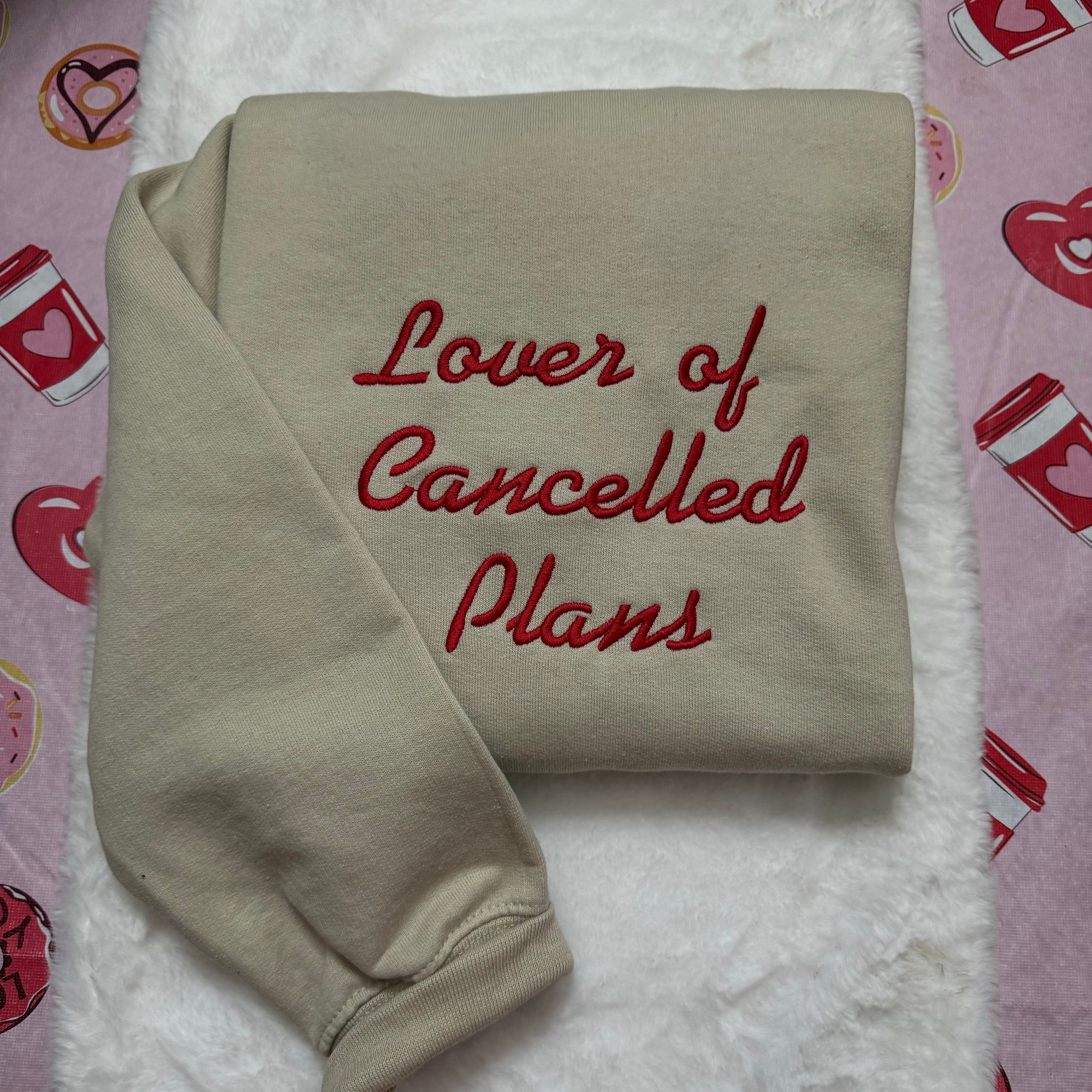 Lover of Cancelled Plans Embroidered Sweatshirt - Y2K Style Crewneck Unisex Funny Clothing Gifts Silly Hoodies image 7