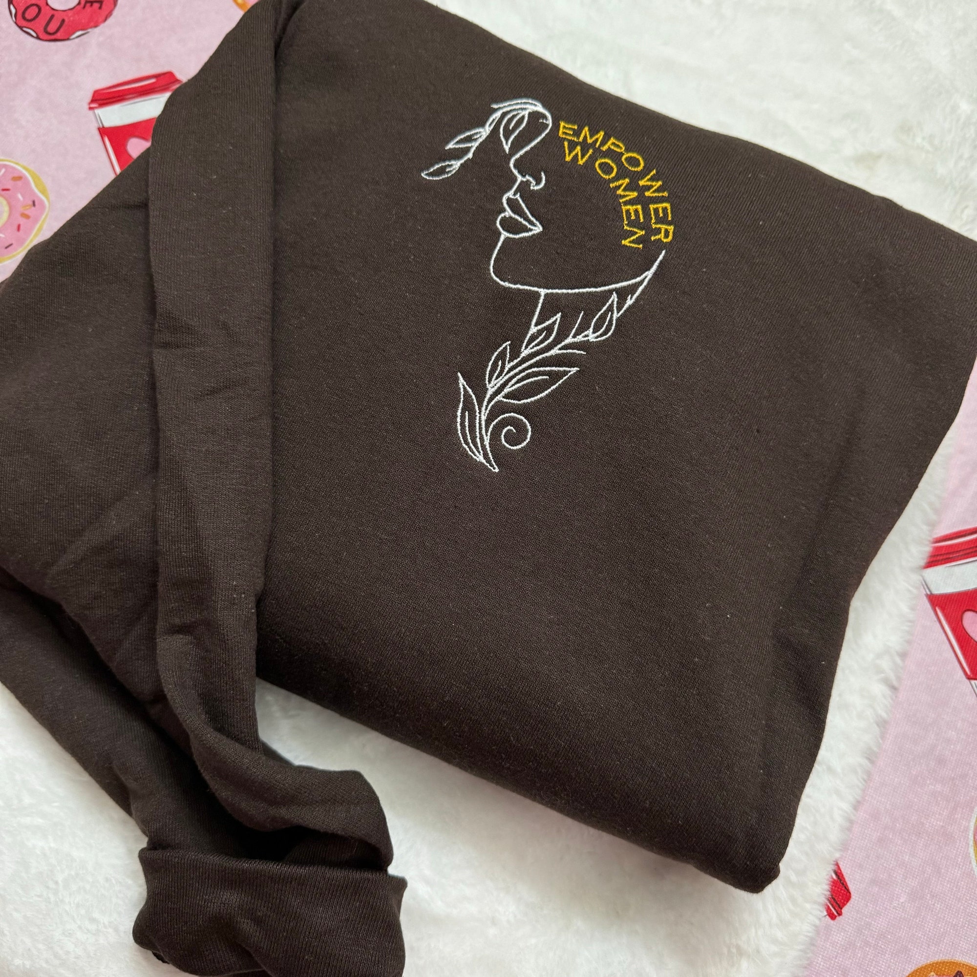 Empowered Women Embroidered Sweatshirt - Strong Women Feminism Girl Power Unisex Clothing Women’s Rights Embroidered Clothing image 2