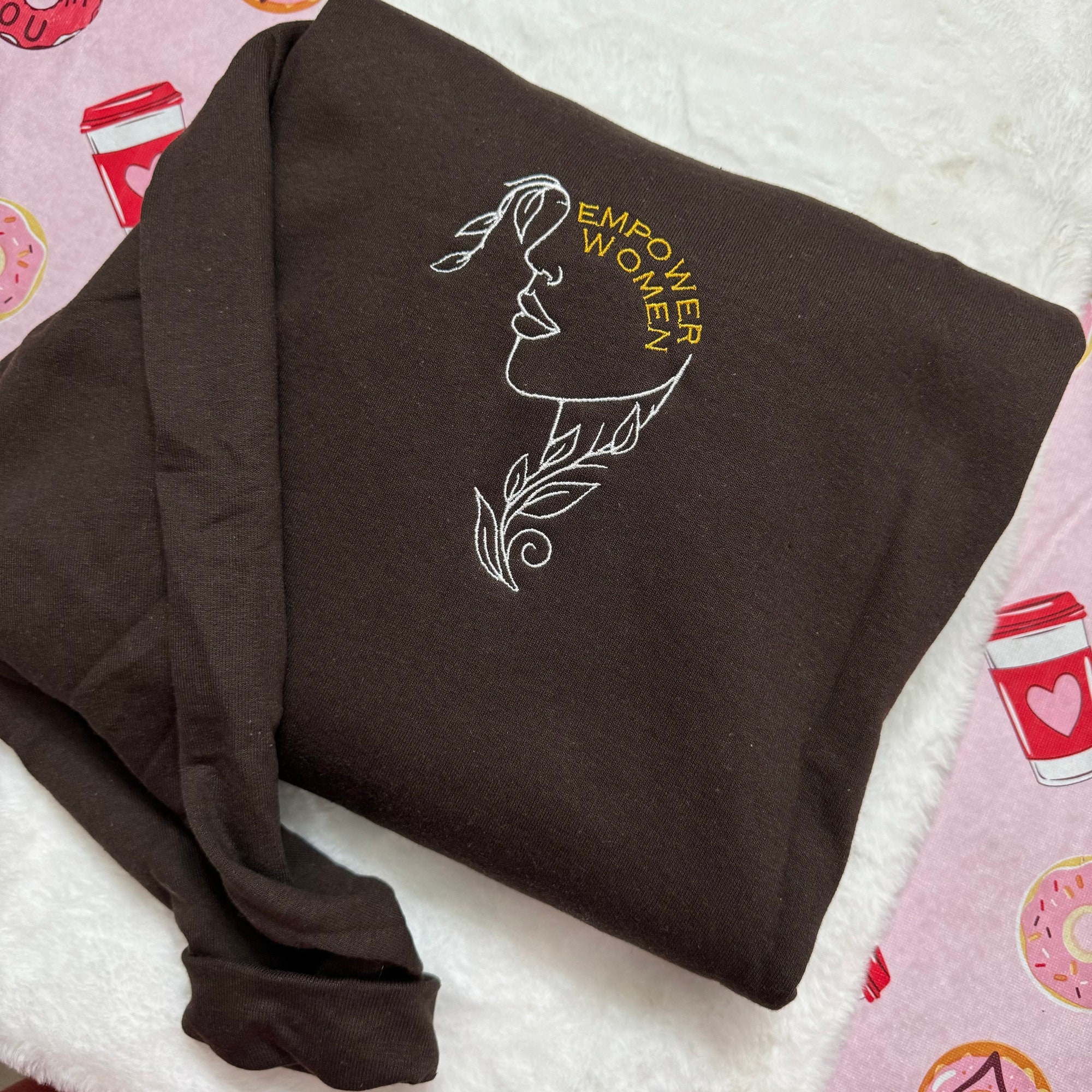 Empowered Women Embroidered Sweatshirt - Strong Women Feminism Girl Power Unisex Clothing Women’s Rights Embroidered Clothing image 5