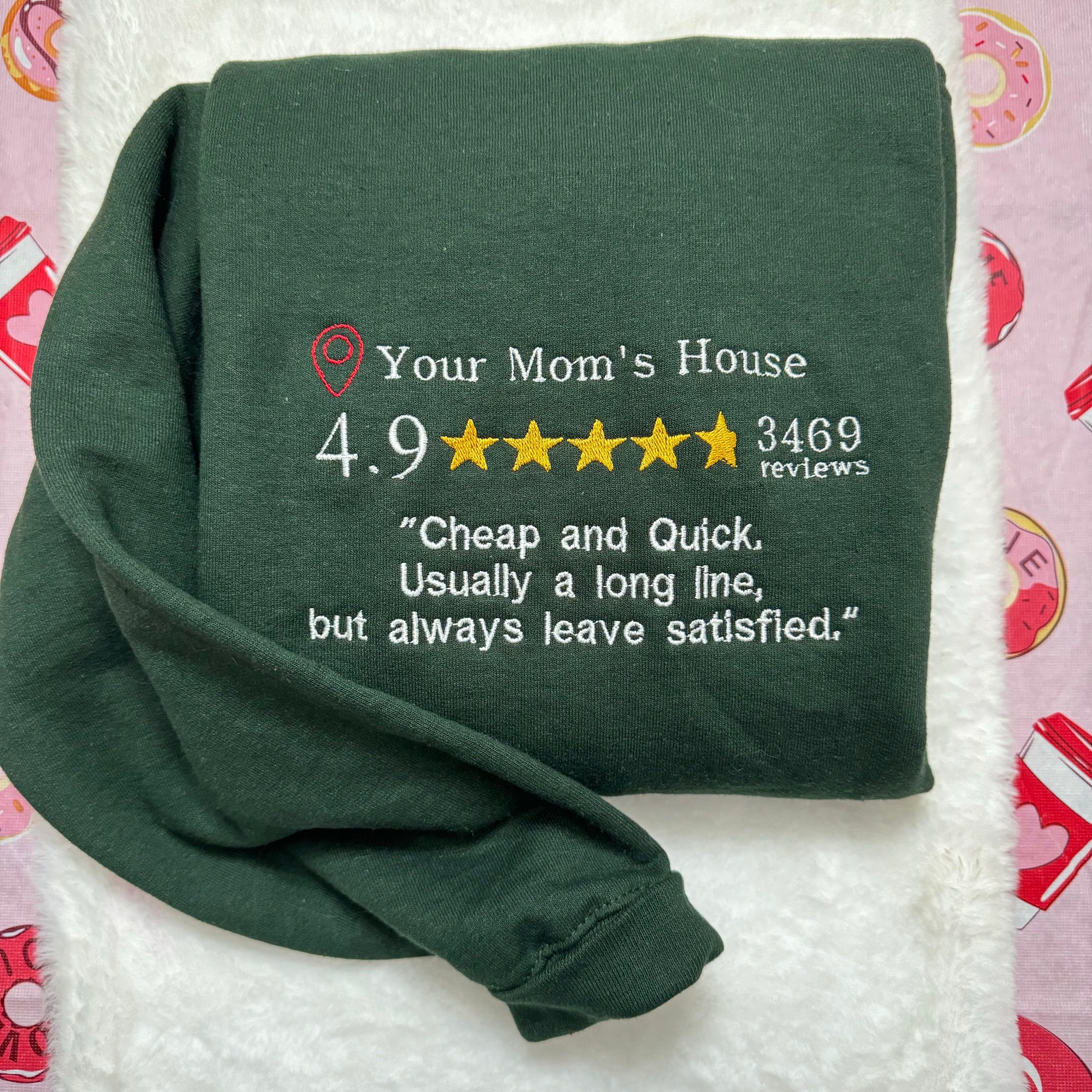 Your Mom’s House Review Embroidered Sweatshirt - Y2K Style Crewneck Unisex Funny Clothing Gifts image 3