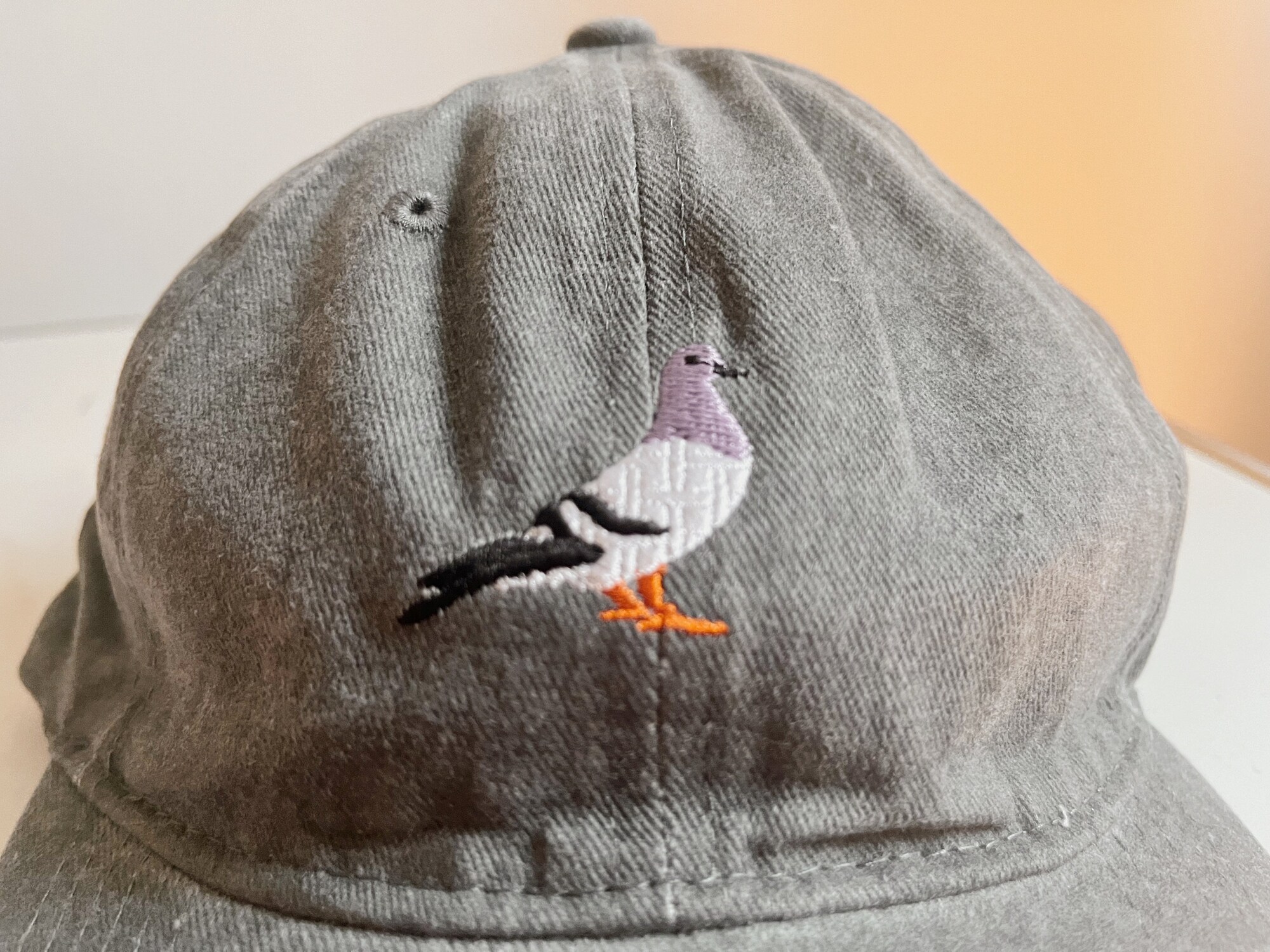 Vintage 90s Stone - Washed Pigeon Cap - Embroidered Dove Dad Hat - Brieftaube Basecap image 3