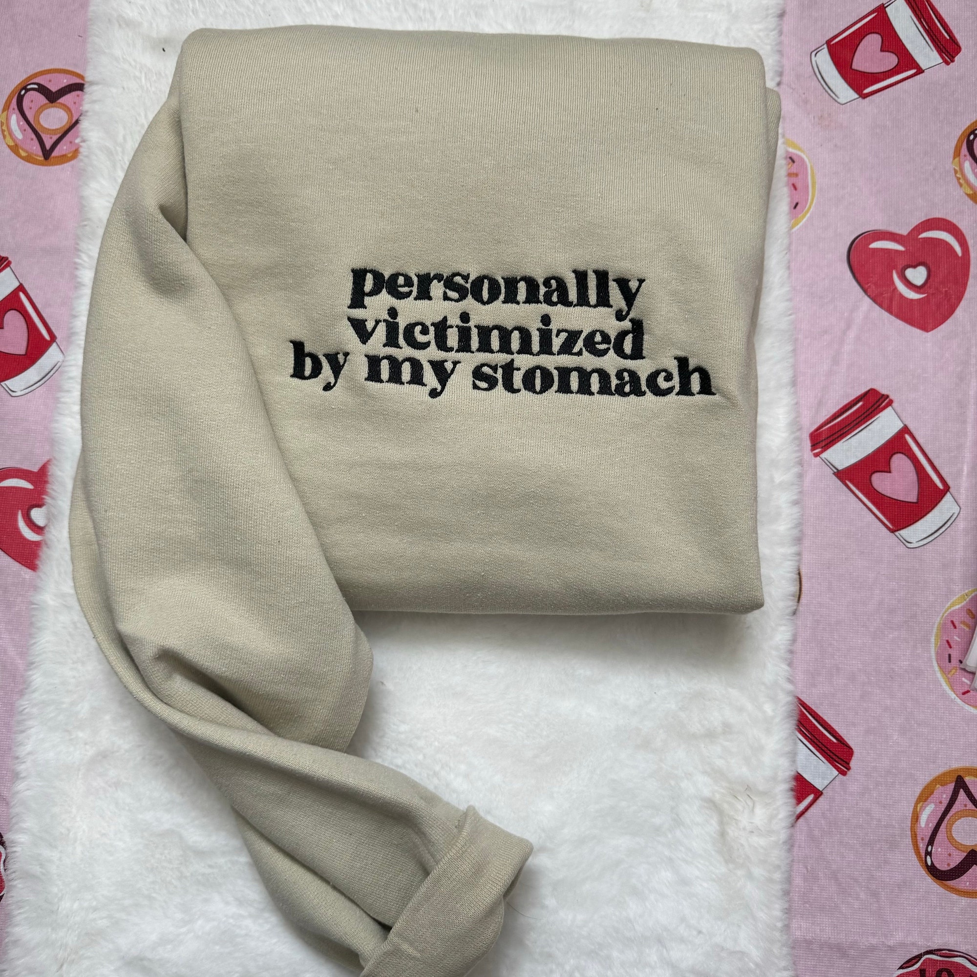 Personally Victimized by My Stomach Embroidered Sweatshirt - Y2K Style Crewneck Unisex Funny Clothing Gifts for Her image 2