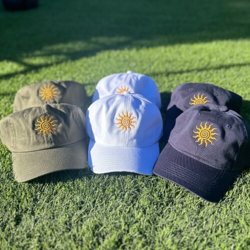 Spiral Sun Embroidered Dad Hat - Various Colors - Unique Sun Hat Designs image 0