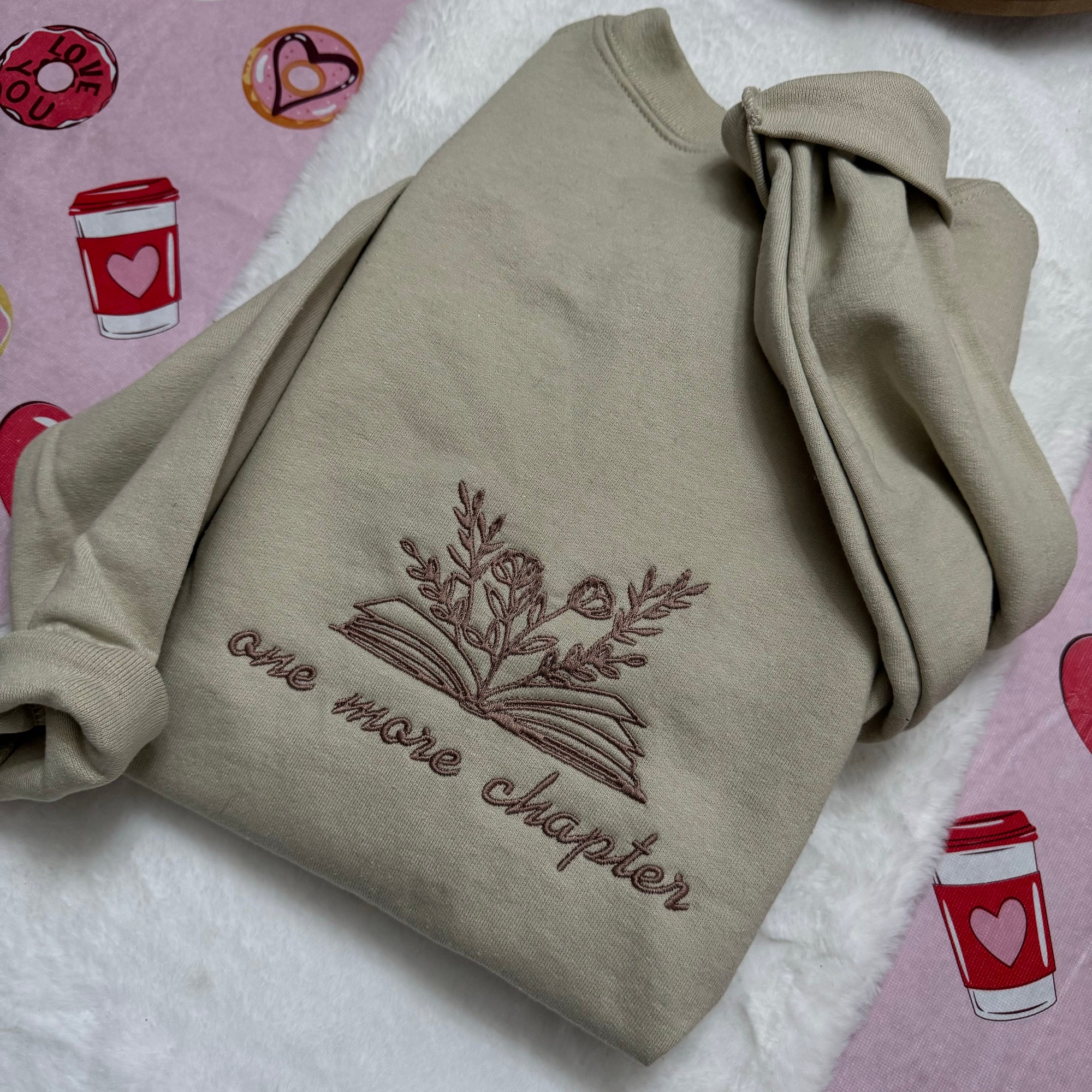 One More Chapter Embroidered Sweatshirt - Custom Made Decorative Books Love Reading Vintage Clothing Gifts for Her image 7