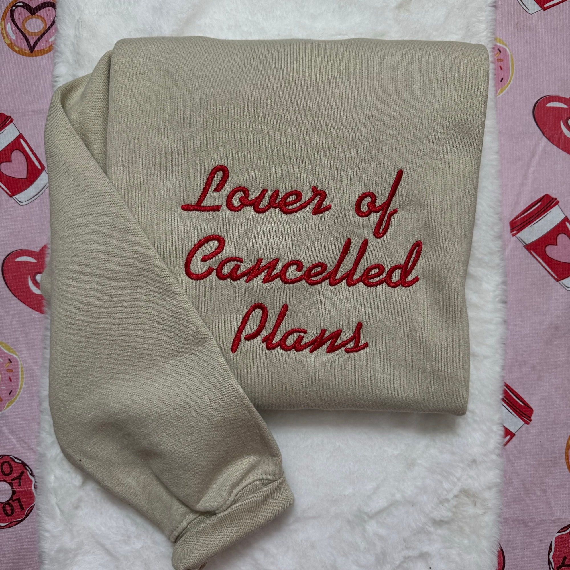 Lover of Cancelled Plans Embroidered Sweatshirt - Y2K Style Crewneck Unisex Funny Clothing Gifts Silly Hoodies image 5