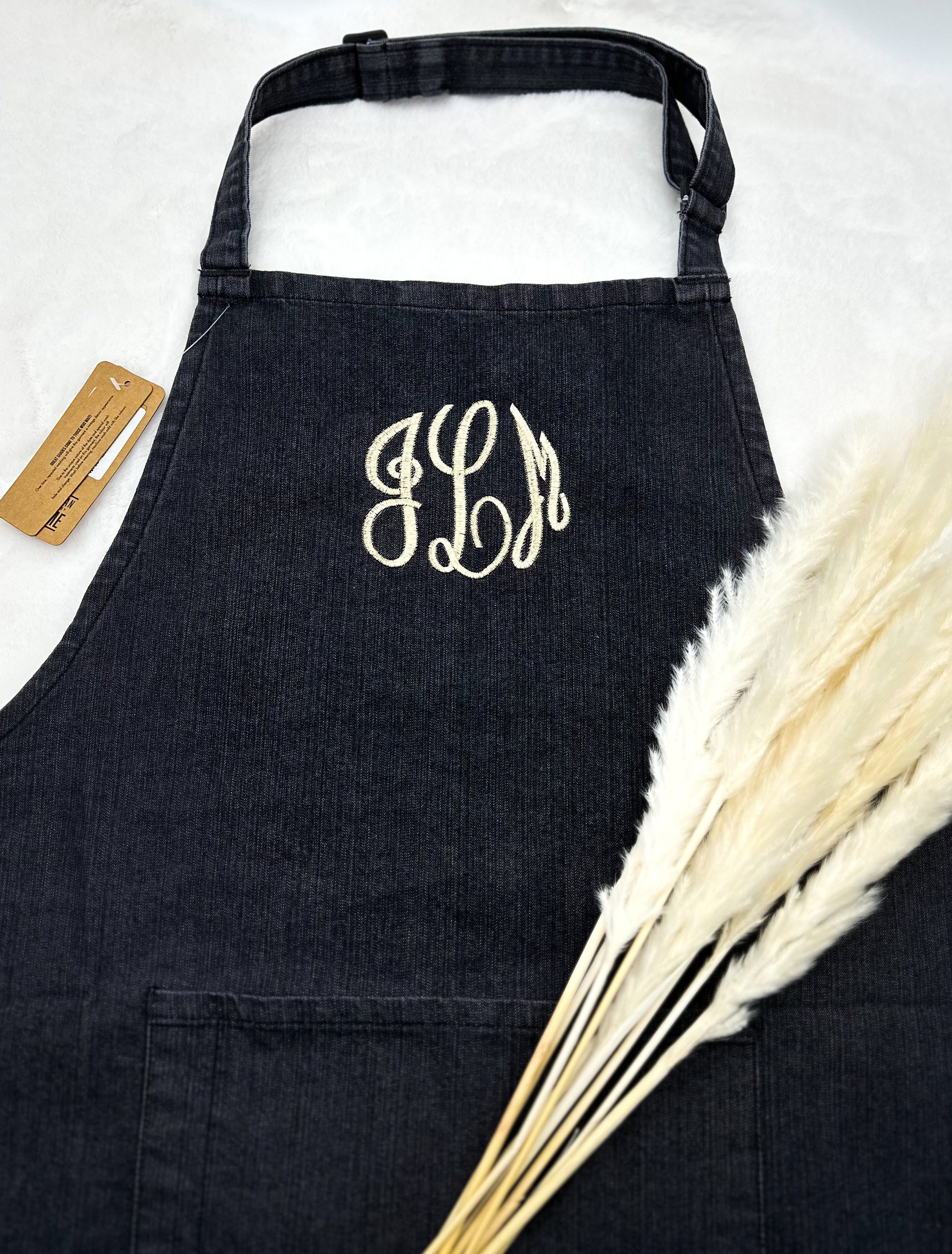 Custom Embroidered Apron - Personalized Apron with Pockets Personalized Chef Cooking Apron Logo Apron Men's and Women's Apron Gift Custom Text Apron image 2