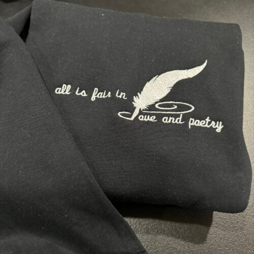 All's Fair in Love and Poetry Embroidered Sweatshirt - Y2K Style Crewneck Music Merch Taylor Swift Vintage Style Eras image 0