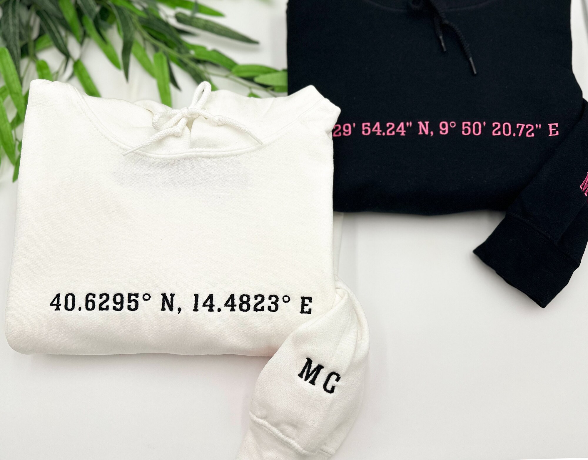 Custom Embroidered Coordinates Sweatshirt and Hoodie - Latitude Longitude Sweatshirt GPS Coordinates Shirt College Gift Gift for Grad Her image 5