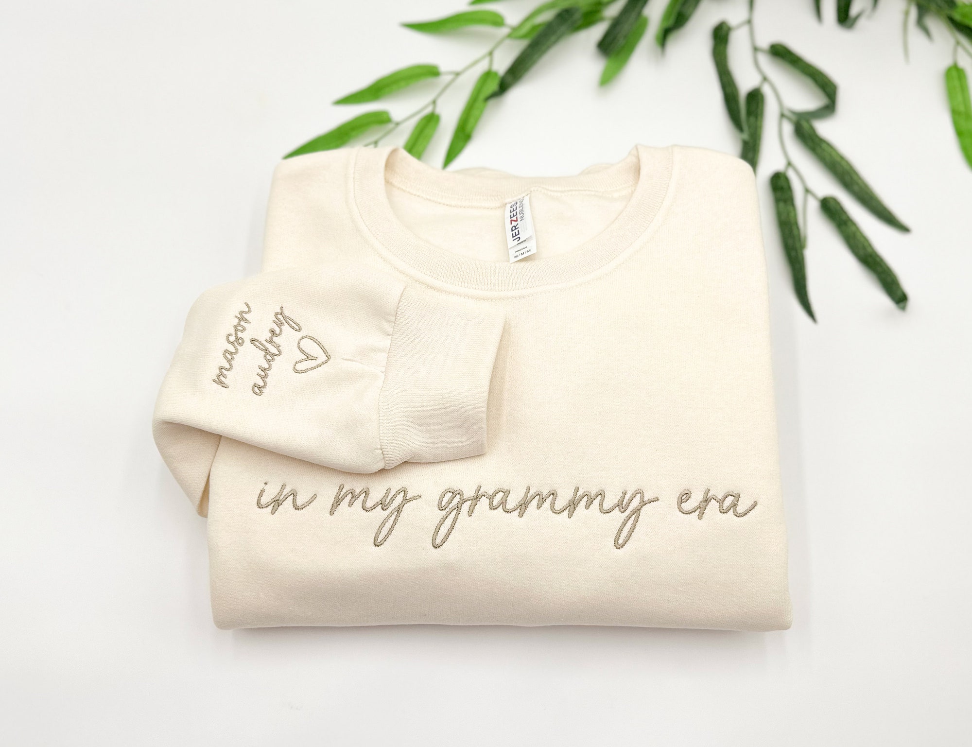 Custom Embroidered In My Grammy Era Sweatshirt with Grandkids' Names on Sleeve - Personalized Gift Grandma Sweater New Grandma Mother's Day image 1