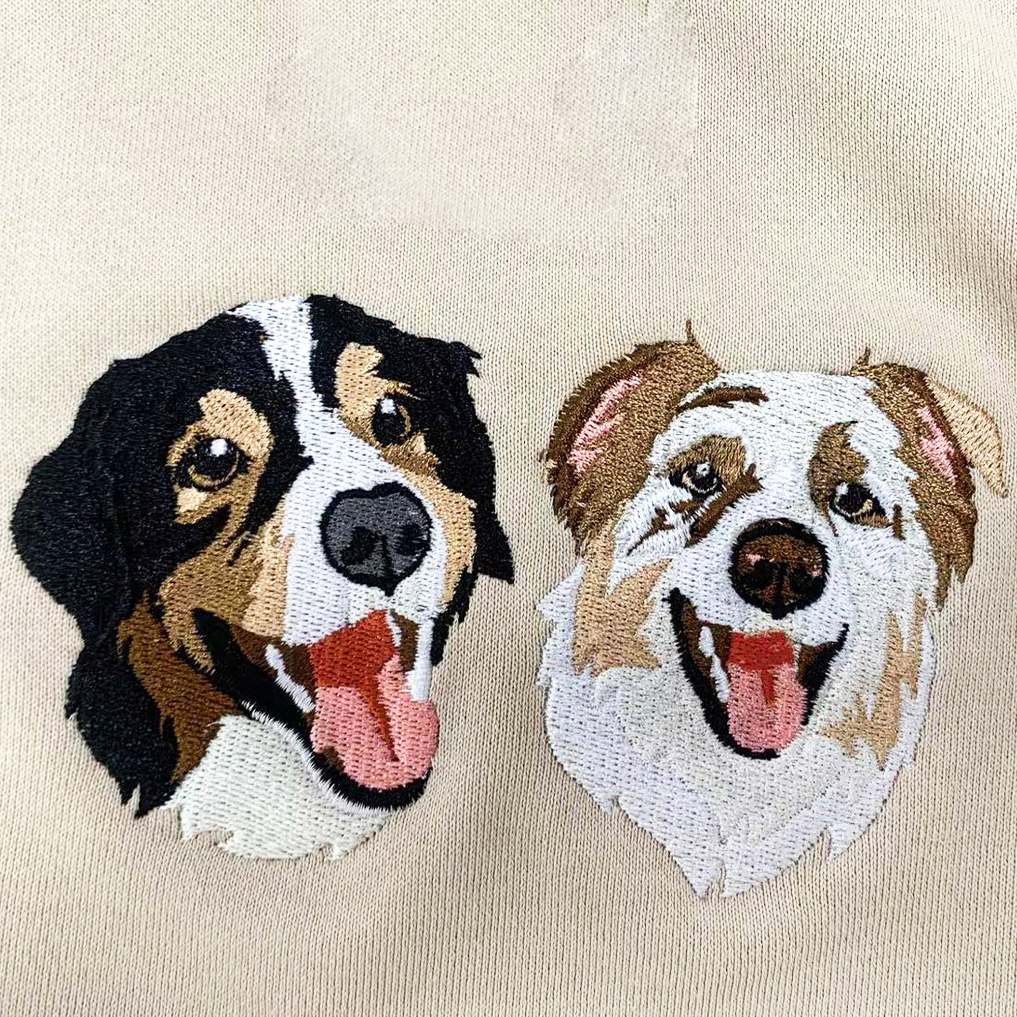 Custom Dog Portrait Embroidered Sweatshirt - Custom Pet Hoodie Personalized Pet Tees and Hoodies Personalized Gift for Mom Pet Memorial Gift image 3