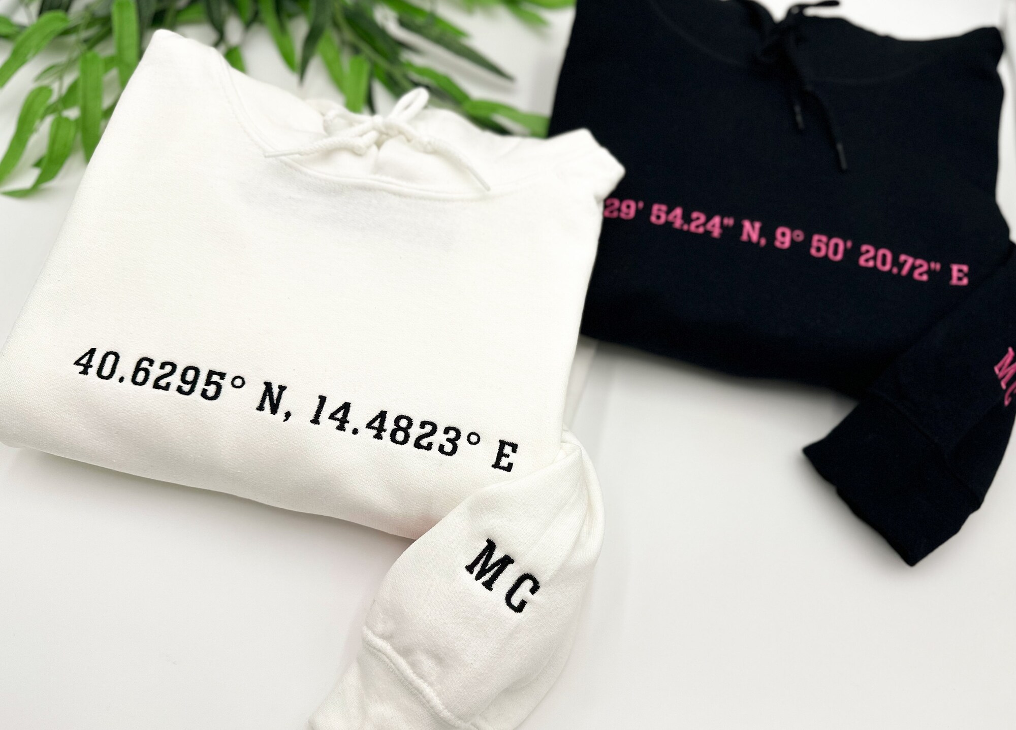 Custom Embroidered Coordinates Sweatshirt and Hoodie - Latitude Longitude Sweatshirt GPS Coordinates Shirt College Gift Gift for Grad Her image 4