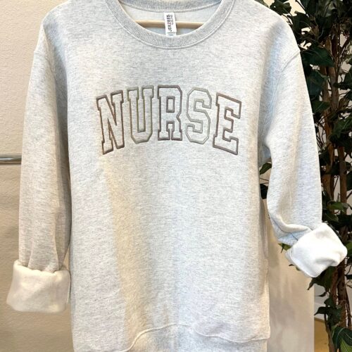 Embroidered NURSE Athletic Block Gemma Sweatshirt Hoodie - Nurse Pullover Sweatshirt Gift for Grad New Nurse Gift Nursing School Shirt image 0