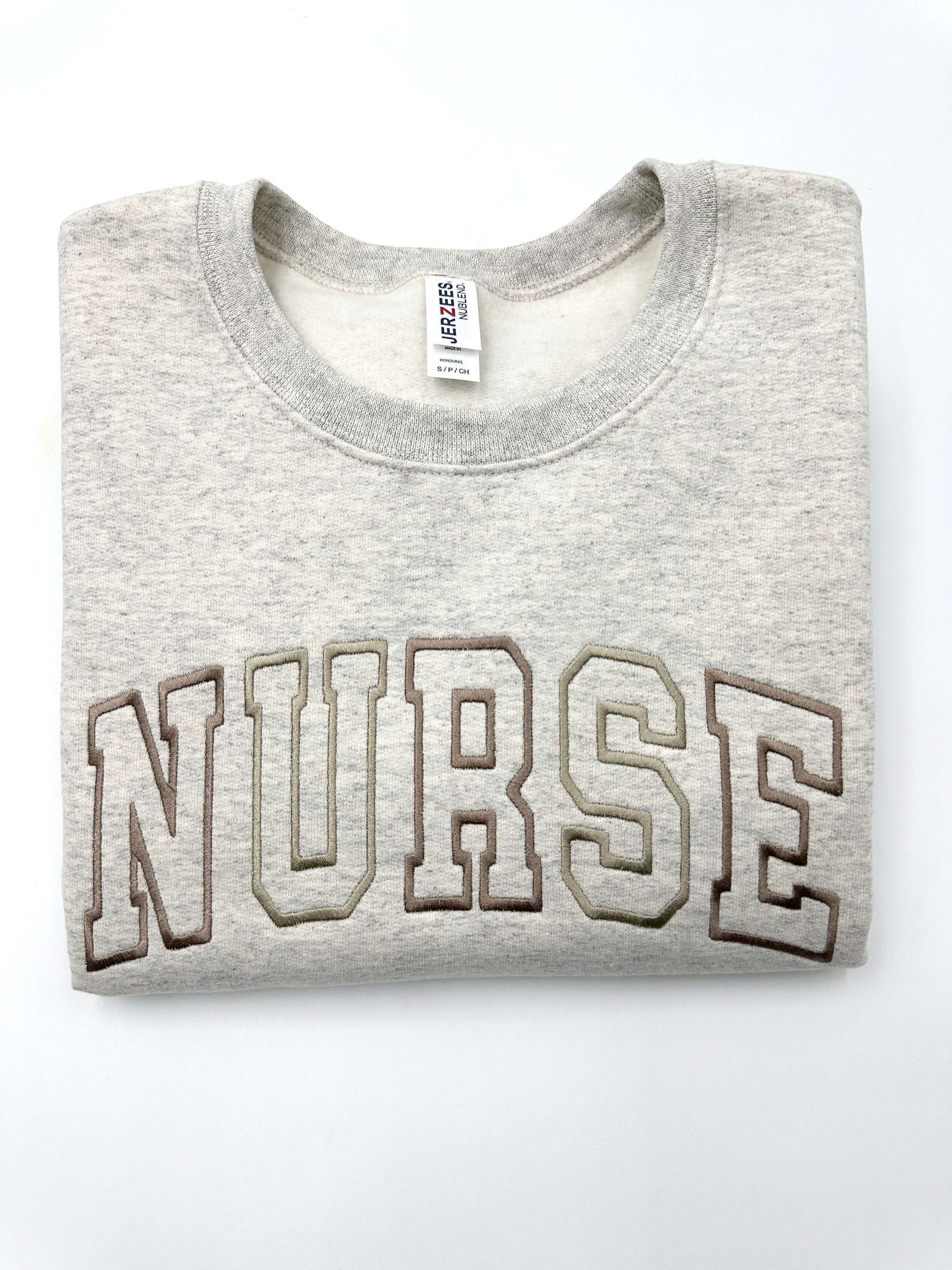 Embroidered NURSE Athletic Block Gemma Sweatshirt Hoodie - Nurse Pullover Sweatshirt Gift for Grad New Nurse Gift Nursing School Shirt image 5