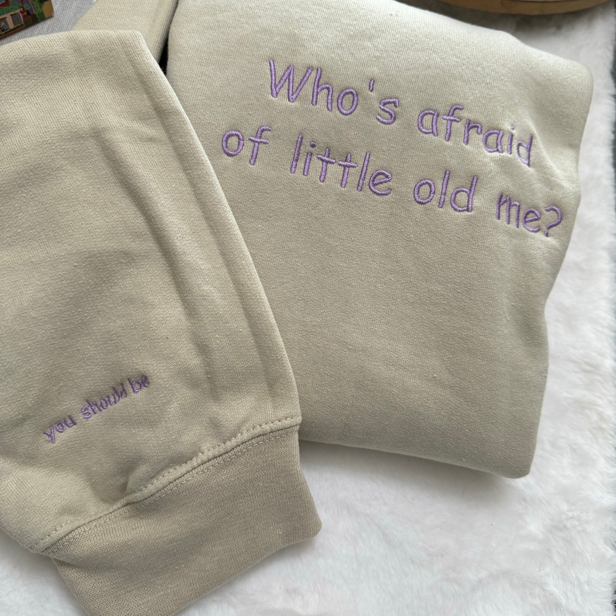 Who's Afraid of Little Old Me Embroidered Sweatshirt - Y2K Style Crewneck Music Merch Gift for Women Unisex Clothing image 8