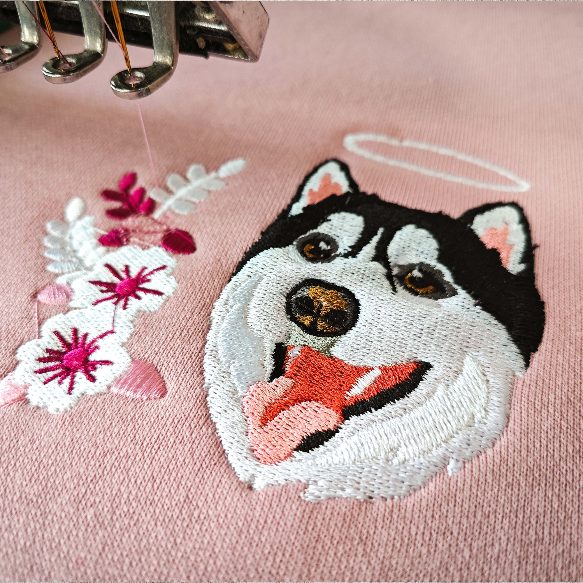 Custom Dog Portrait Embroidered Sweatshirt - Custom Pet Hoodie Personalized Pet Tees and Hoodies Personalized Gift for Mom Pet Memorial Gift image 1