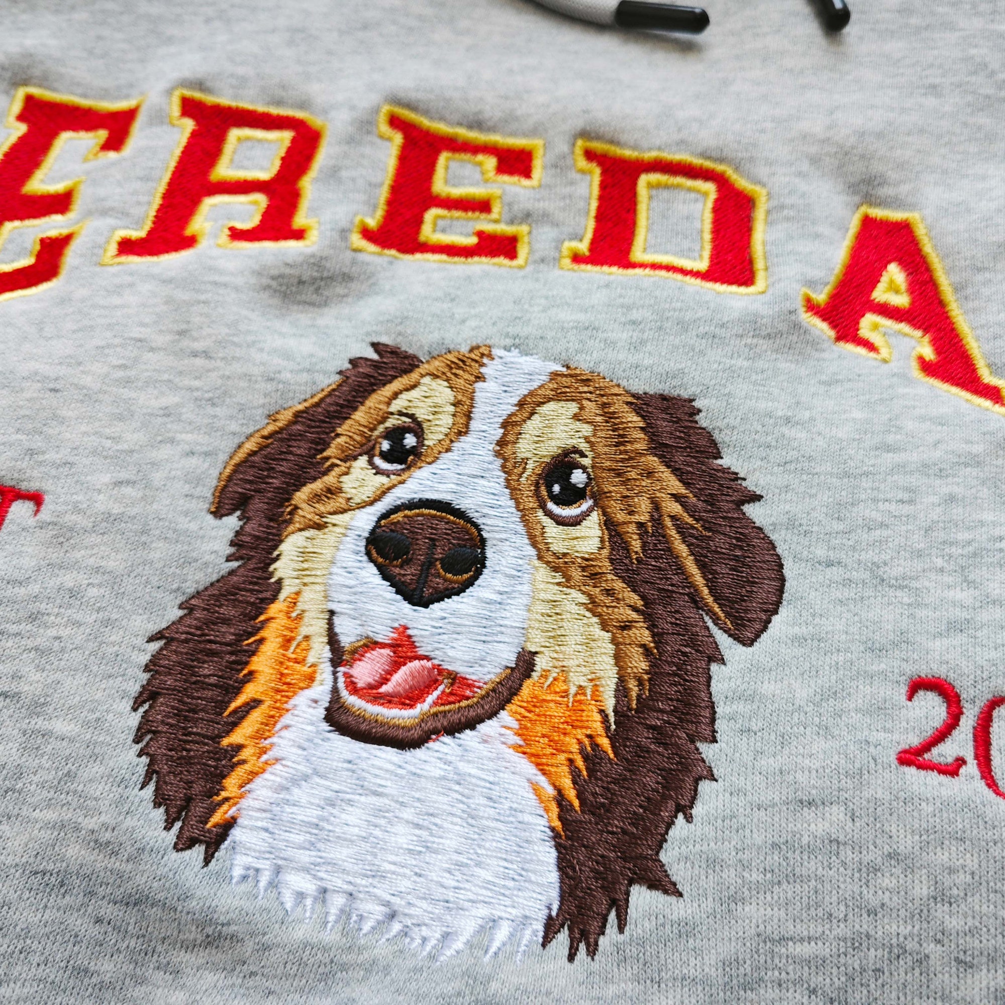 Custom Dog Hoodie - Embroidered Dog Name Personalized Pet Face Sweatshirt from Your Photo Varsity Style Gifts for Dog Lovers image 3