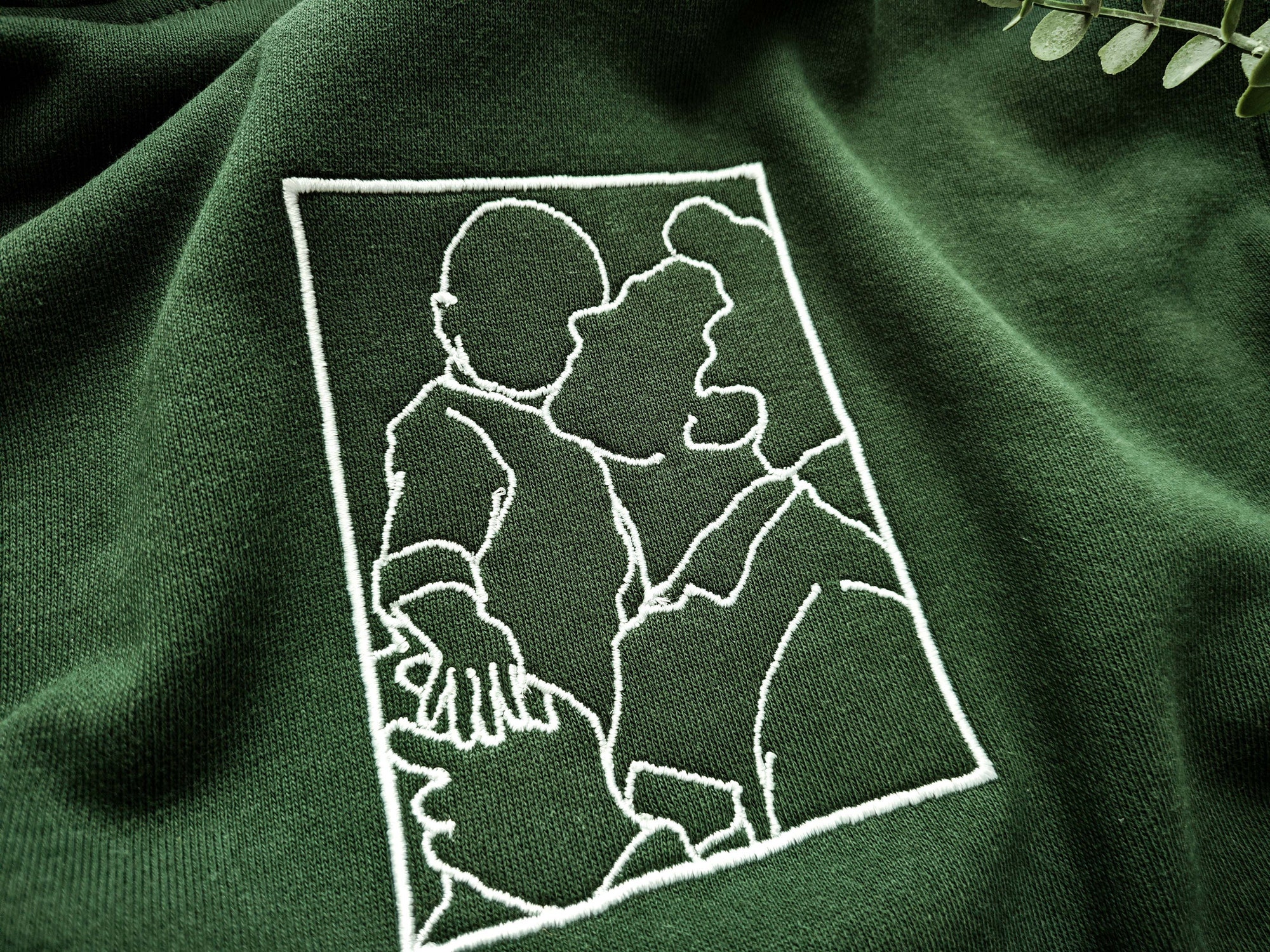 Custom Dad Embroidered Portrait from Photo Hoodie - Custom Photo Sweatshirt Gift for Dad Father's Day Gift image 3