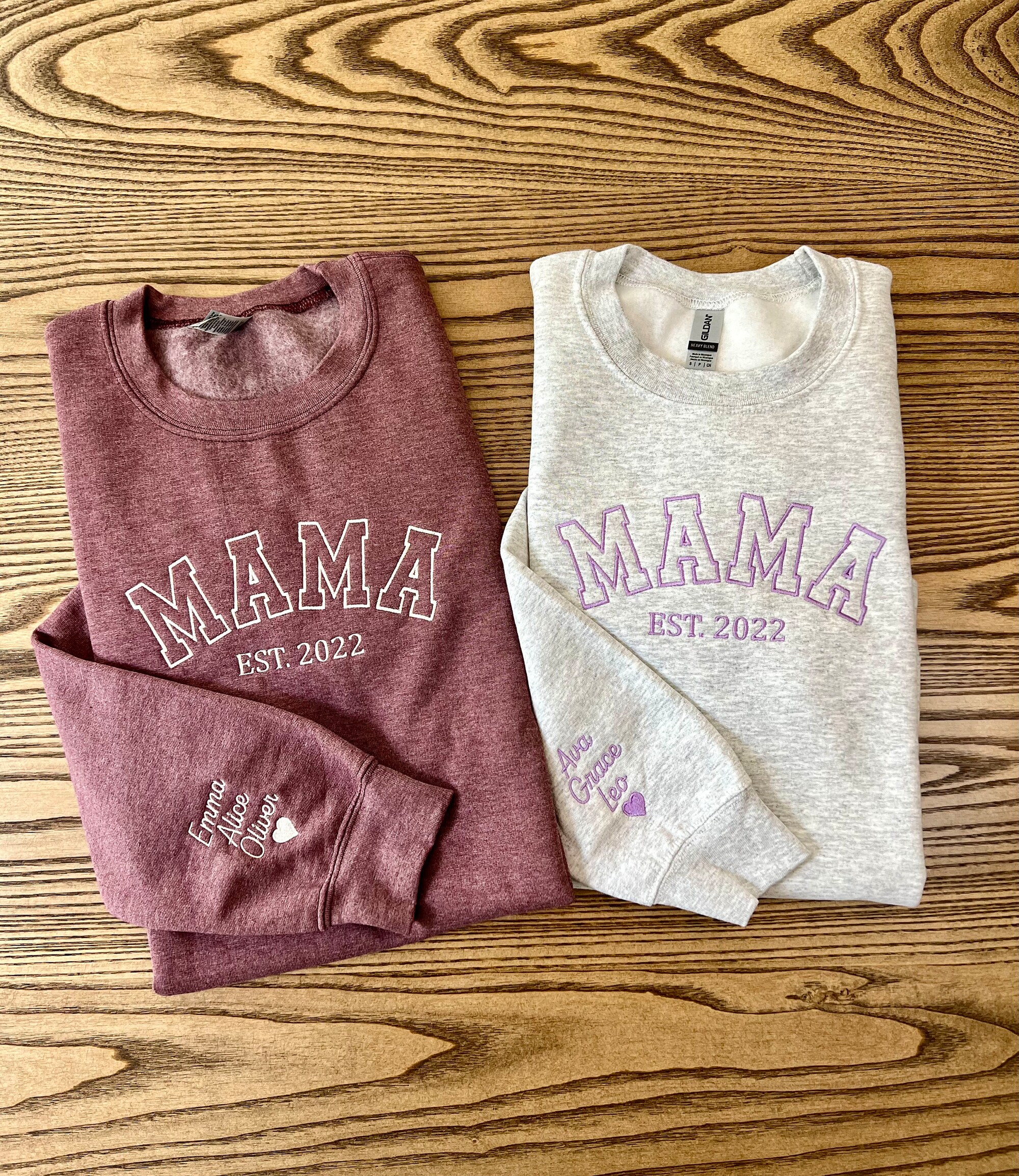 Custom Embroidered Mama Sweatshirt - Personalized Mom Sweatshirt with Names on Sleeve Gift for Mom Gift for Her Gift for Women Christmas image 4