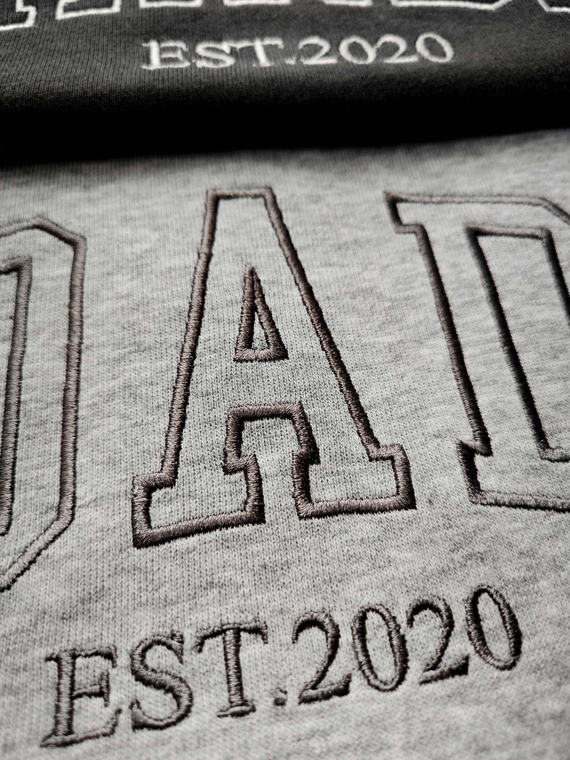 Personalized Embroidered Dad Est. Year Sweatshirt - Dad Announcement Annonce Grossesse Papa Grandpa Sweatshirt Father's Day Shirt Gift for Dad image 3