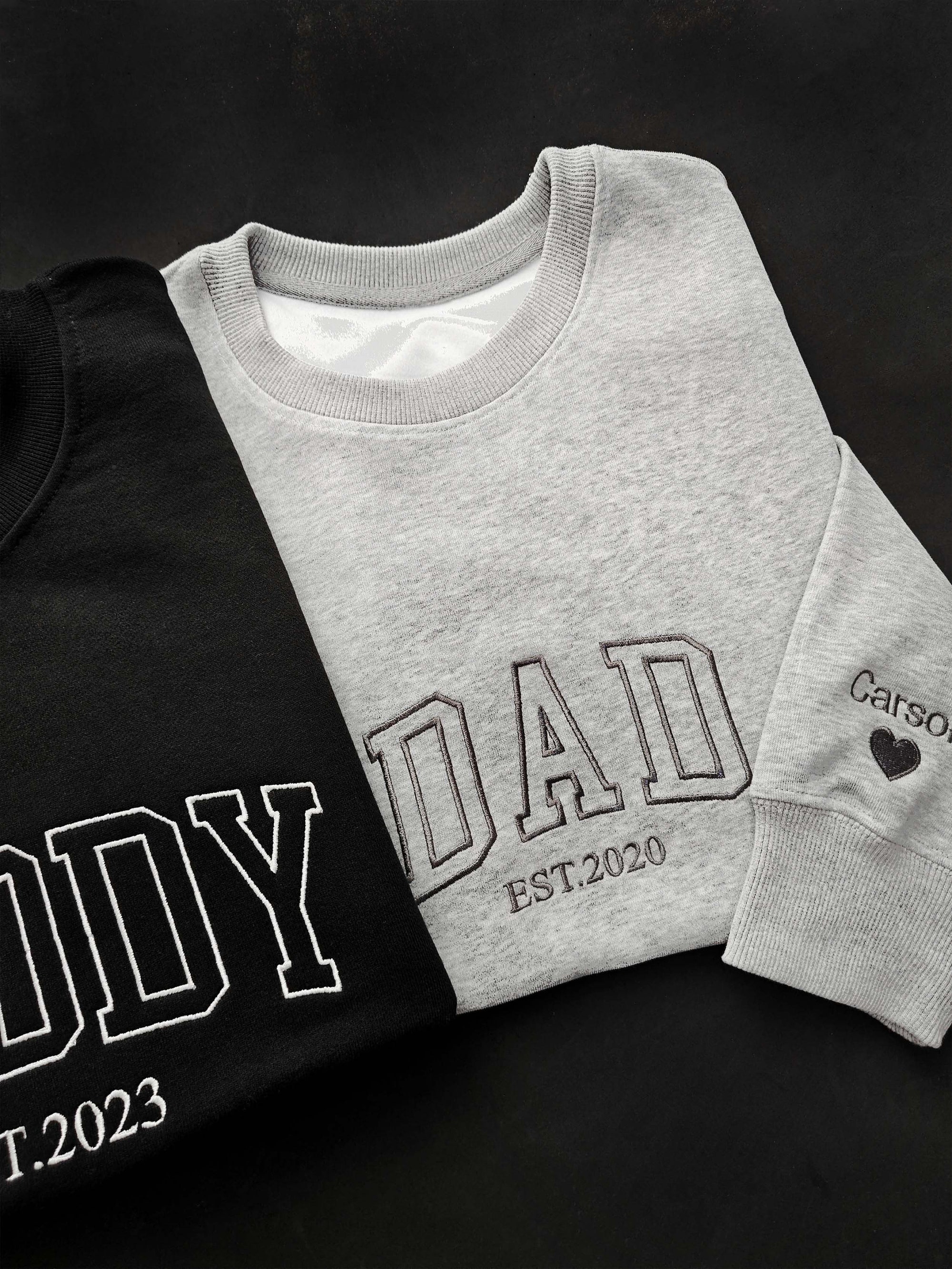 Personalized Embroidered Dad Est. Year Sweatshirt - Dad Announcement Annonce Grossesse Papa Grandpa Sweatshirt Father's Day Shirt Gift for Dad image 4