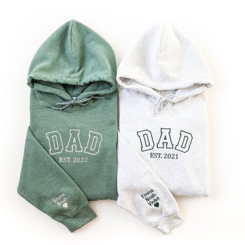 Custom Embroidered Hoodie - Personalized Gifts for Dad Husband New Dad Father's Day Gift Christmas Gift Grandpa Shirt image 0