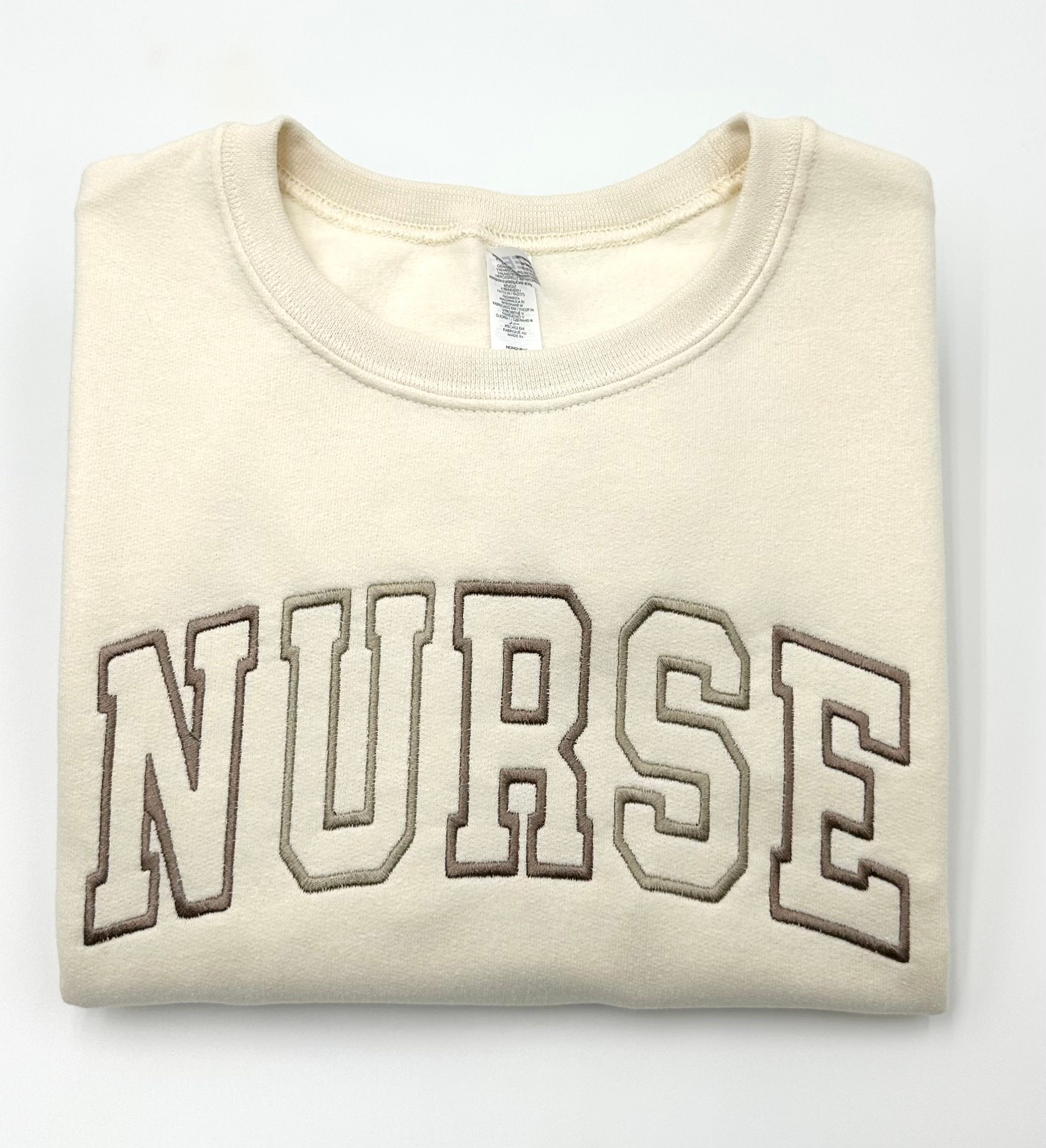 Embroidered NURSE Athletic Block Gemma Sweatshirt Hoodie - Nurse Pullover Sweatshirt Gift for Grad New Nurse Gift Nursing School Shirt image 1