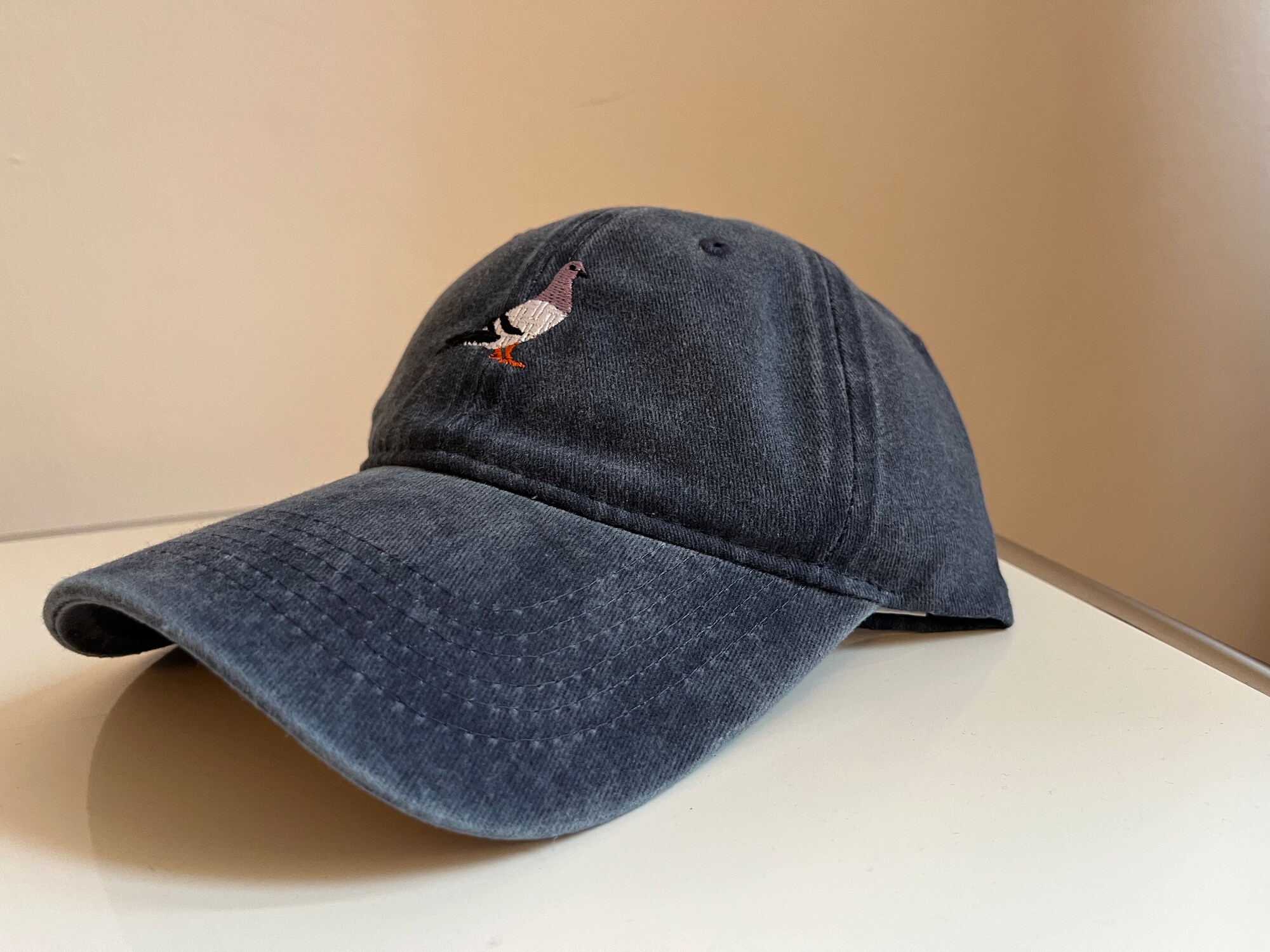 Vintage 90s Stone - Washed Pigeon Cap - Embroidered Dove Dad Hat - Brieftaube Basecap image 5