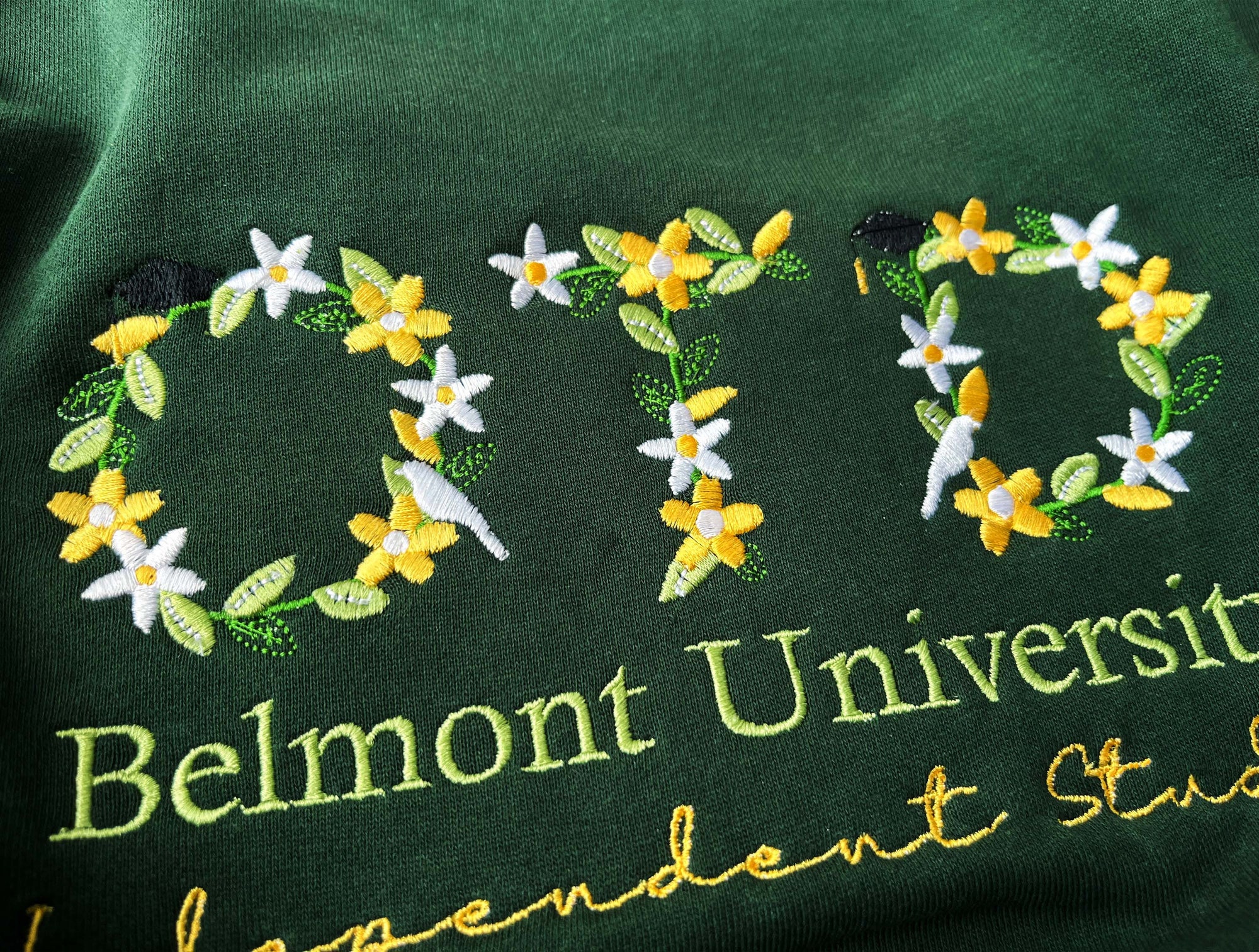 Custom College Floral Embroidered Sweatshirt - Floral Letter Hoodie High School Shirt Graduation Gift image 3