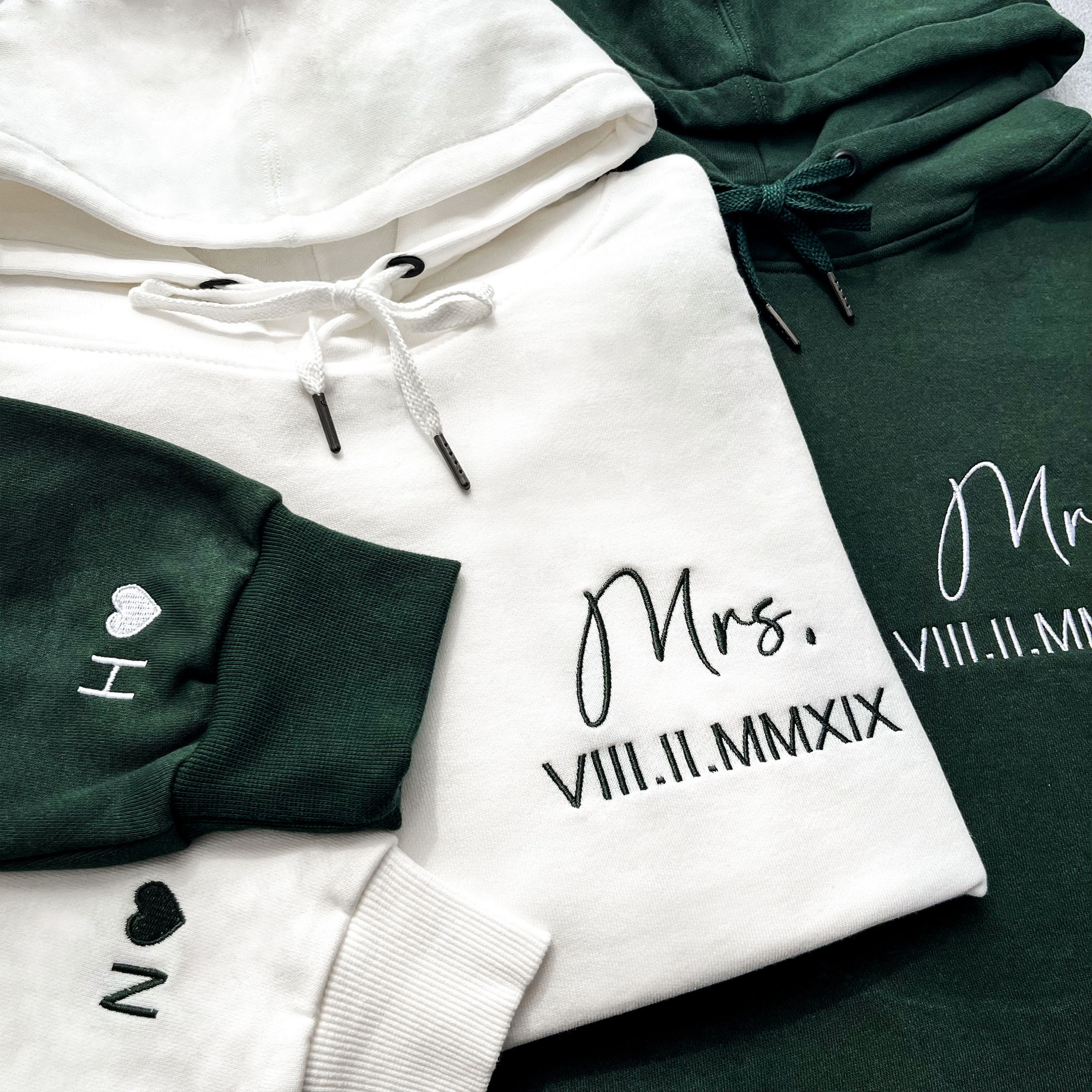 Custom Anniversary Hoodie - Embroidered Roman Numeral Valentine's Day Couples Gift Custom Couples Hoodie Engagement Wedding Gift image 3