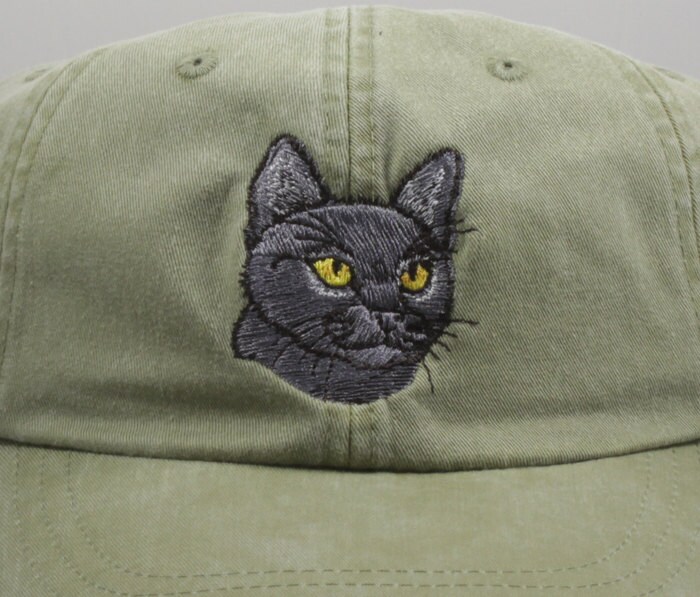 Bombay Cat Embroidered Baseball Cap - Cat Mom & Pet Lover Gift - Black Cat Dad Hat image 1