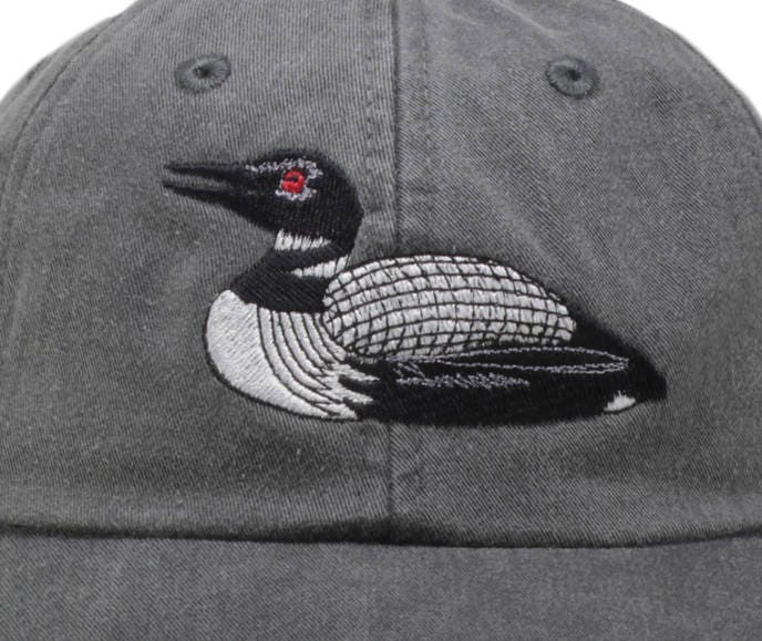 Loon Embroidered Low Profile Baseball Dad Hat - Mom Duck Cap Bird Watching Nature Hat Adjustable Leather Strap image 1