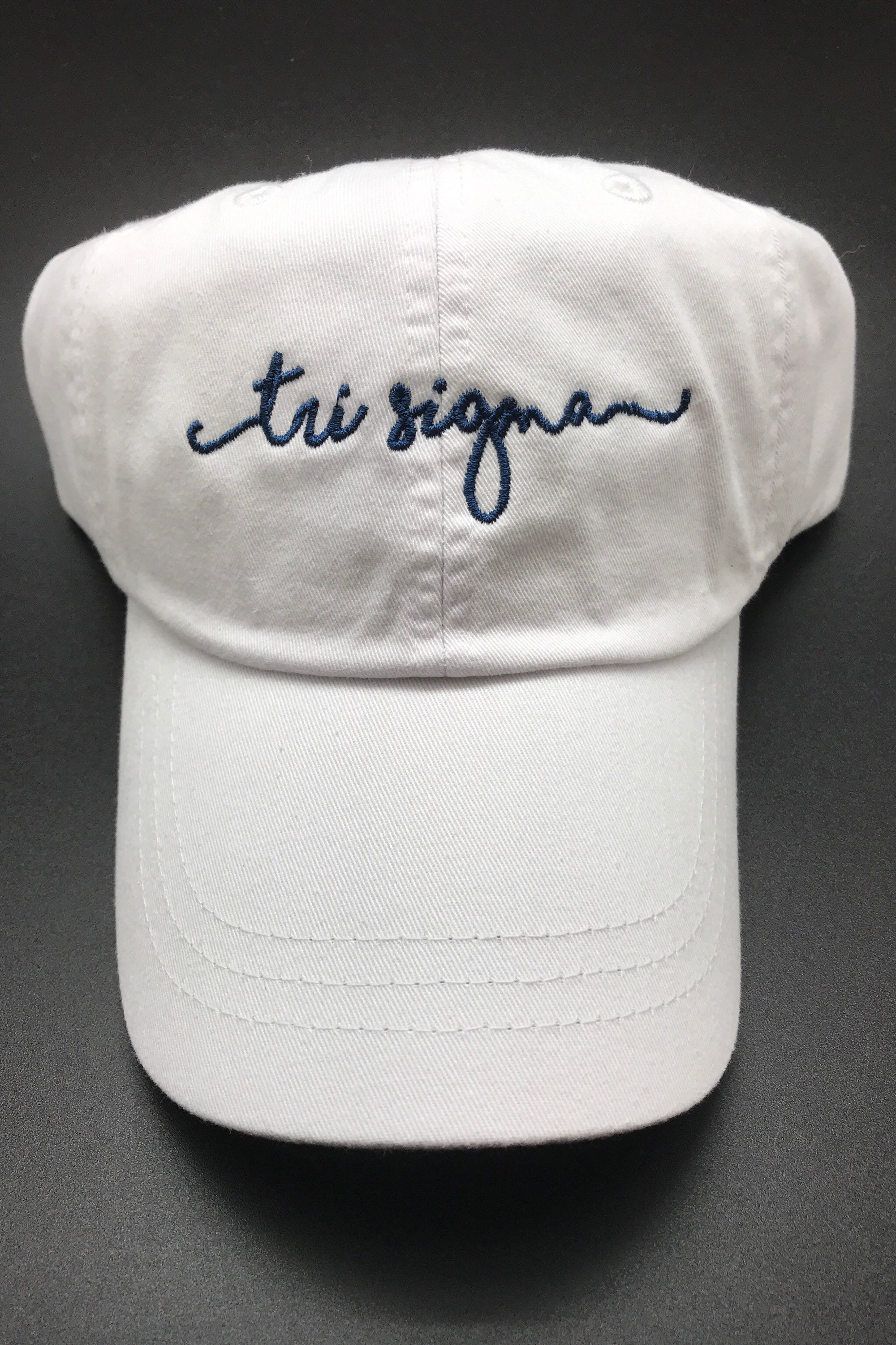 Tri Sigma Cap - Officially Licensed Greek Baseball Hat - Sigma Sigma Sigma Handwriting Design image 2