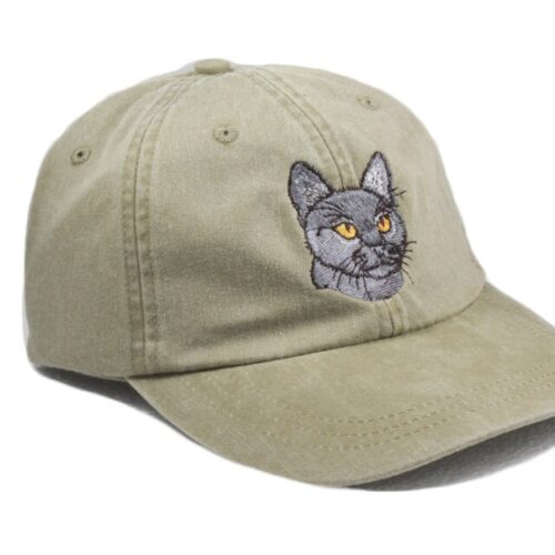 Bombay Cat Embroidered Baseball Cap - Cat Mom & Pet Lover Gift - Black Cat Dad Hat image 0