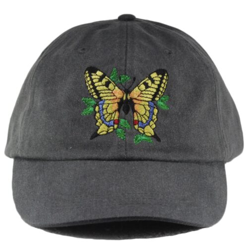 Butterfly Embroidered Baseball Cap - Yellow Swallowtail Garden Hat Sun Cap for Mom & Dad image 0