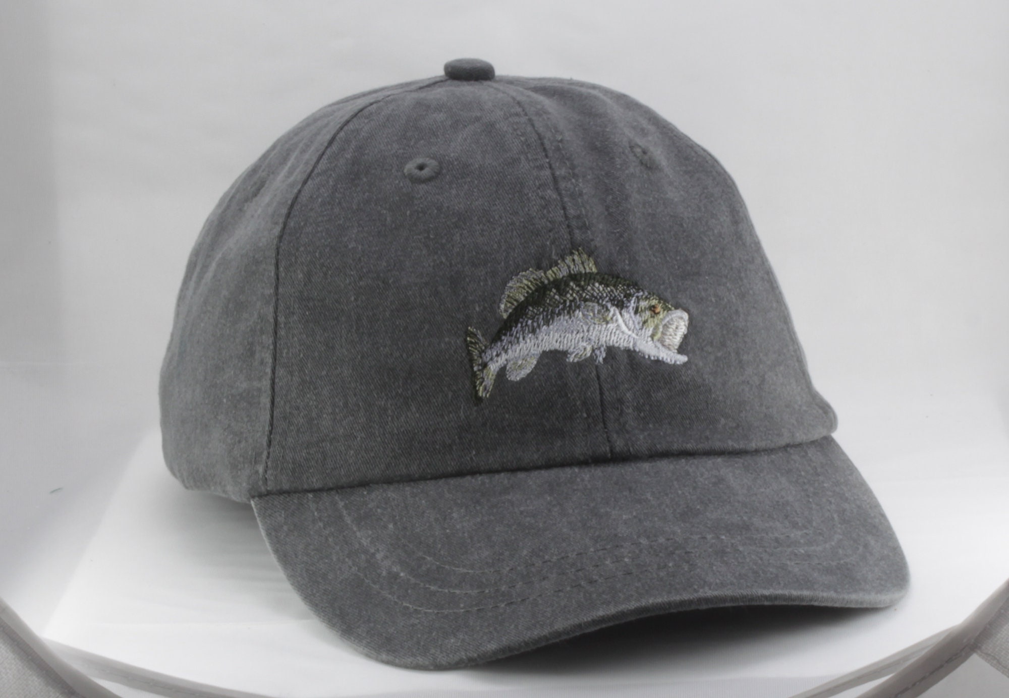 Bass Embroidered Baseball Hat - Gift for Dad Grandpa Uncle Brother Son - Largemouth Fishing Cap for Camping Hiking Beach image 2