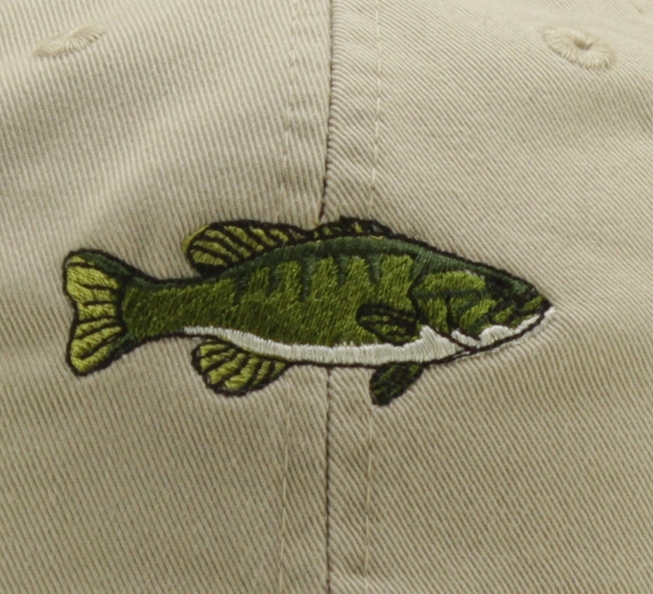 Bass Embroidered Baseball Cap - Smallmouth Bass Fishing Hat Mom & Dad Cap image 1