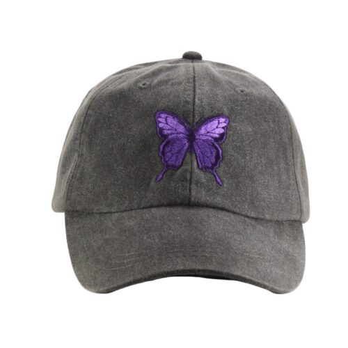 Purple Butterfly Baseball Cap - Garden Hiking Beach Jogging Hat for Mom & Dad image 0