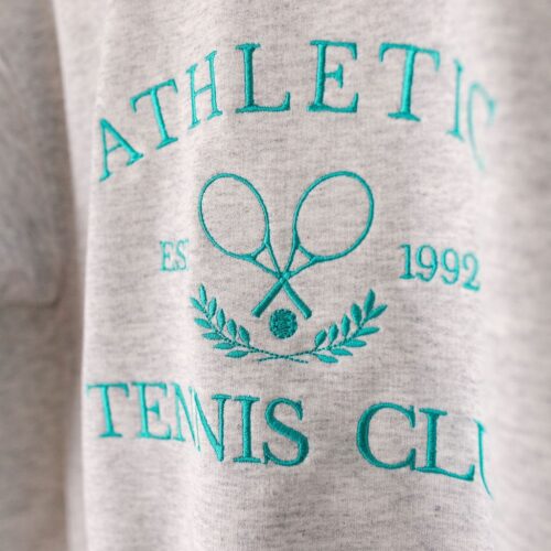 Custom Embroidered Varsity Tennis Club Sweatshirt - Personalized Vintage Athletic Crewneck image 0